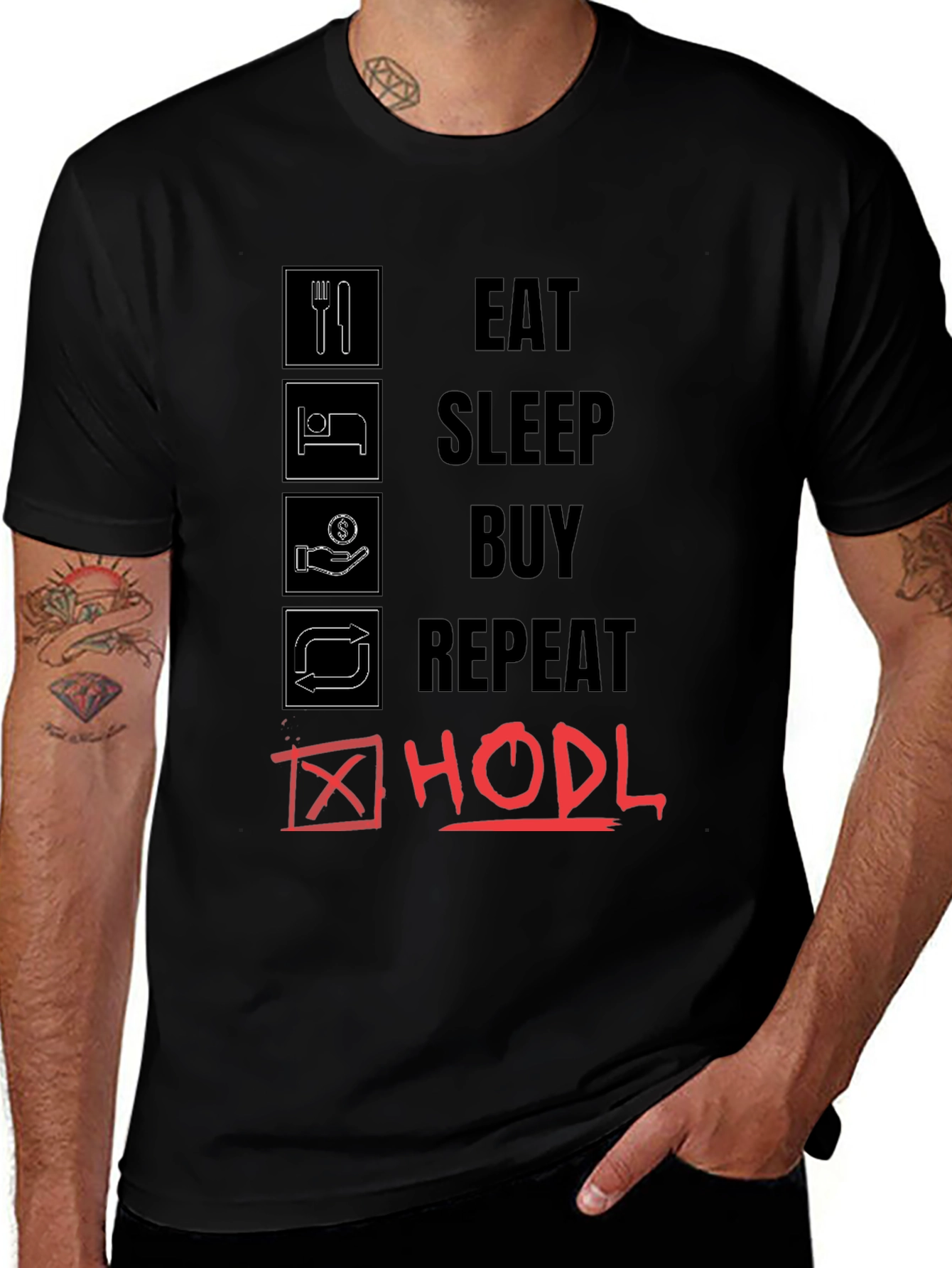 Eat Sleep Buy Repeat HODL T-Shirt