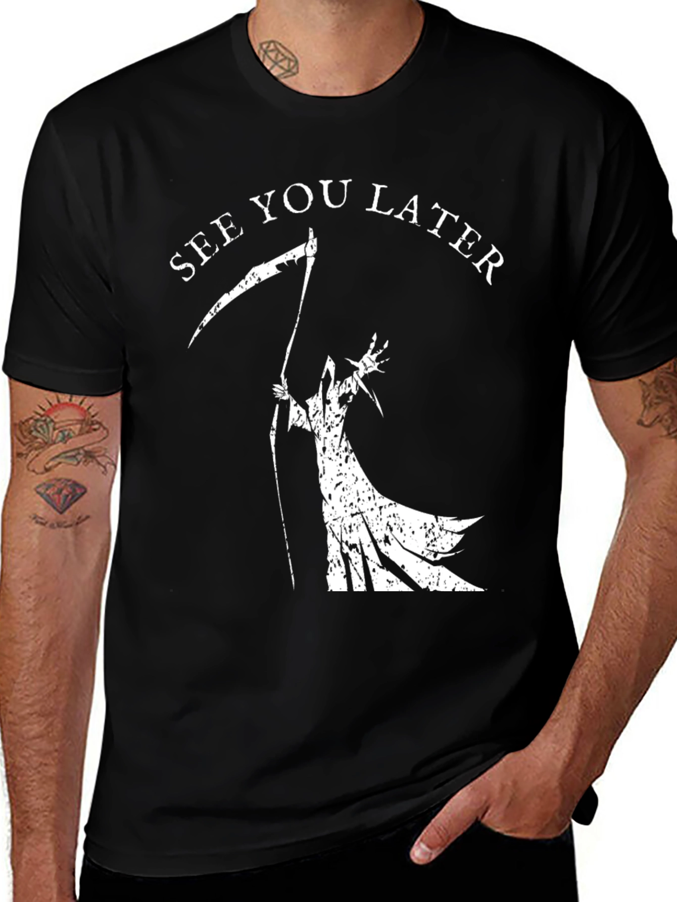 Grim Reaper "See You Later" Graphic Tee - Black