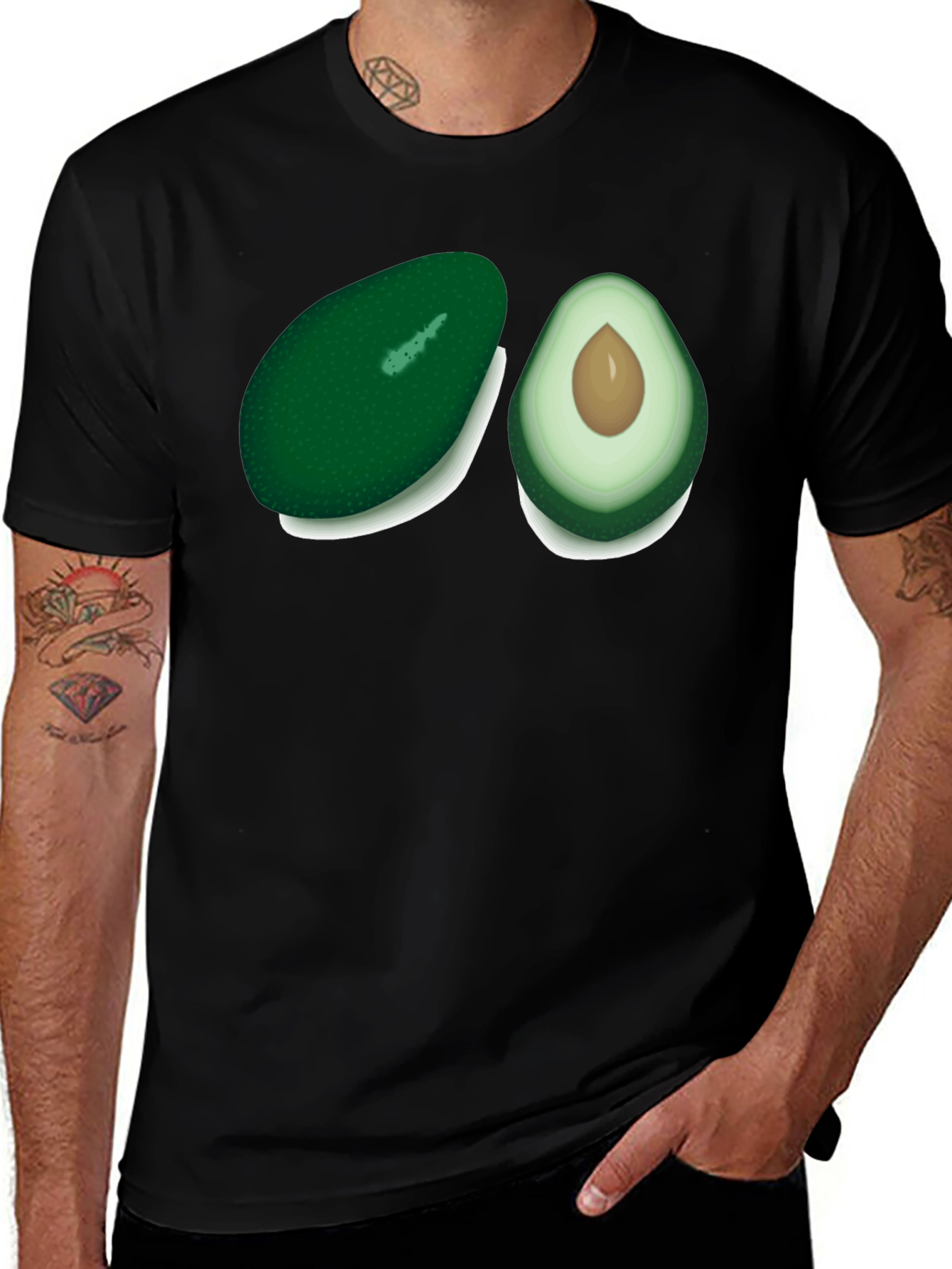 Variant 30 of Avocado Graphic Tee - Modern Fruit Lover's T-Shirt