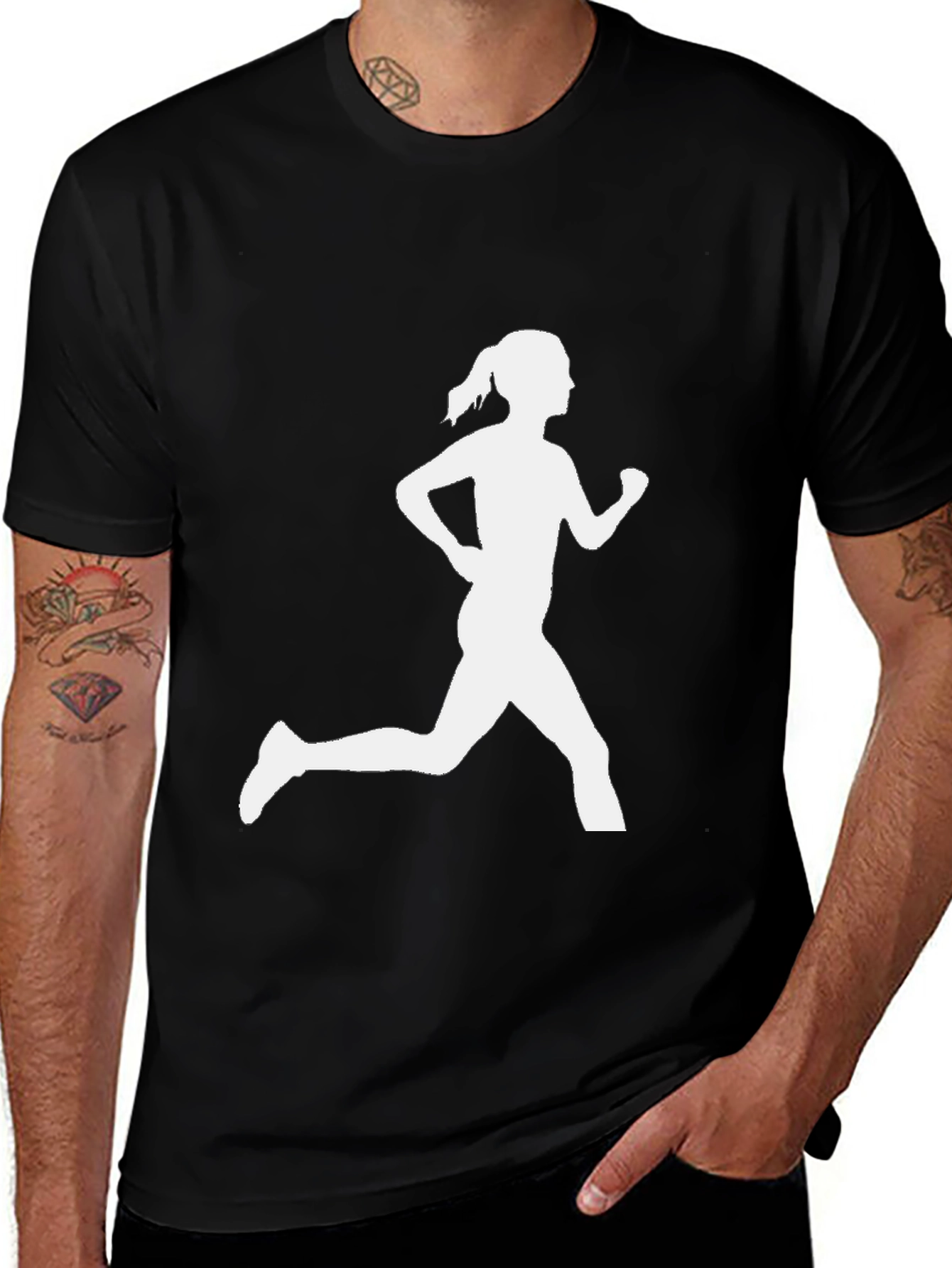 Variant 16 of Runner Silhouette Black T-Shirt