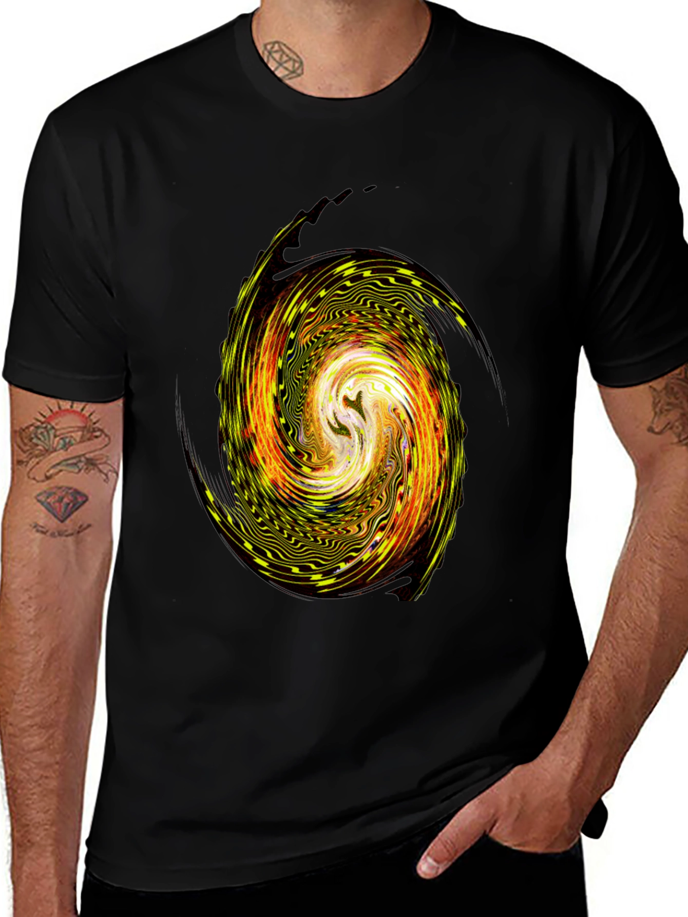 Variant 18 of Vortex Graphic T-Shirt - Unique Swirl Design