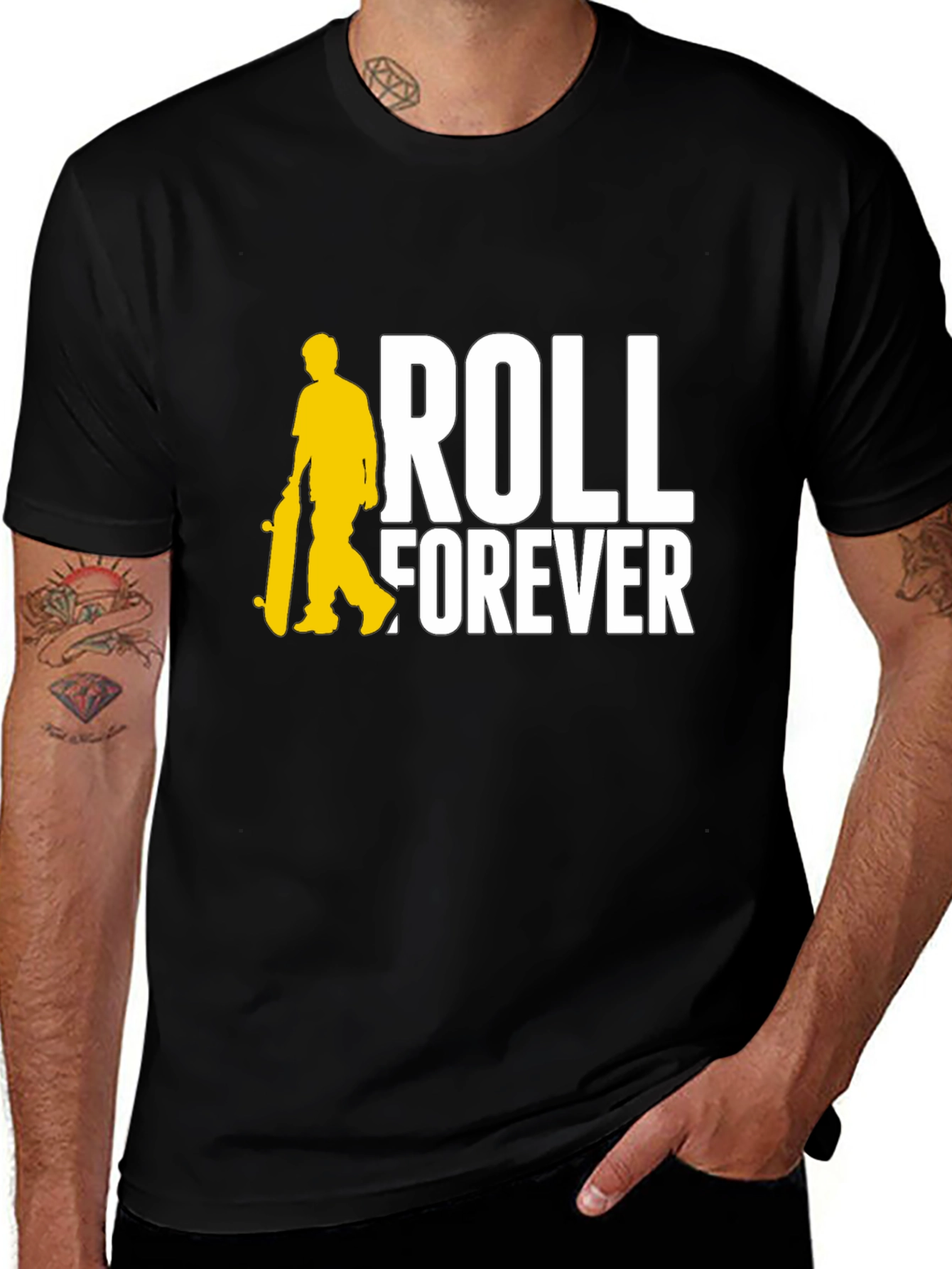 Variant 20 of Roll Forever Black Graphic Tee
