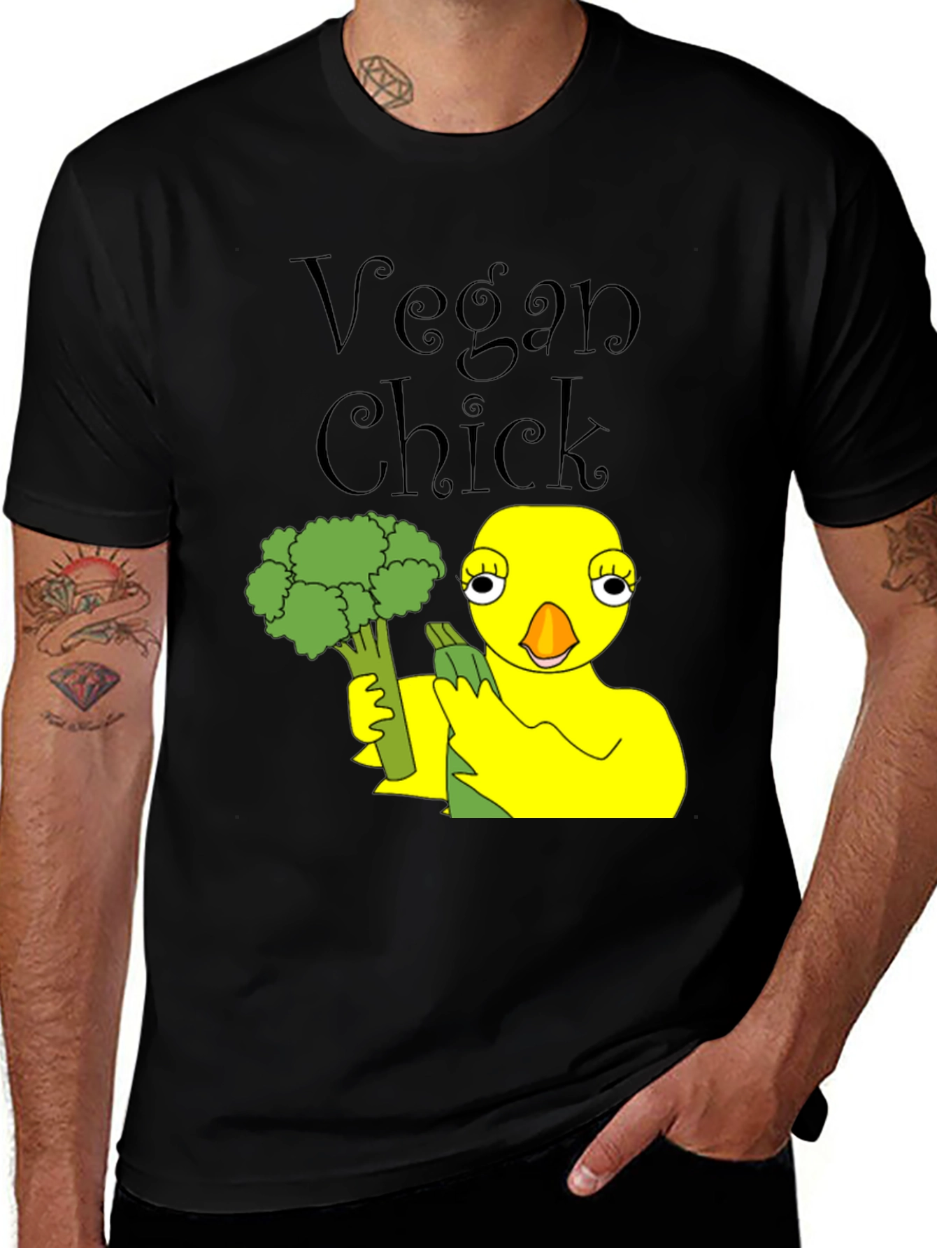 Variant 5 of Vegan Chick T-Shirt - Broccoli Loving Bird
