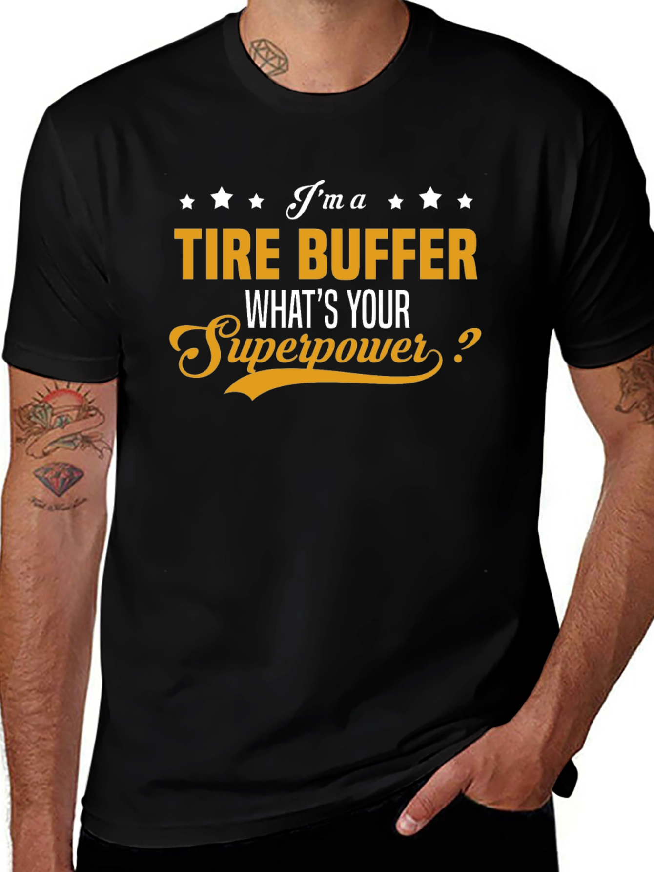 Variant 3 of Tire Buffer Superpower Graphic T-Shirt