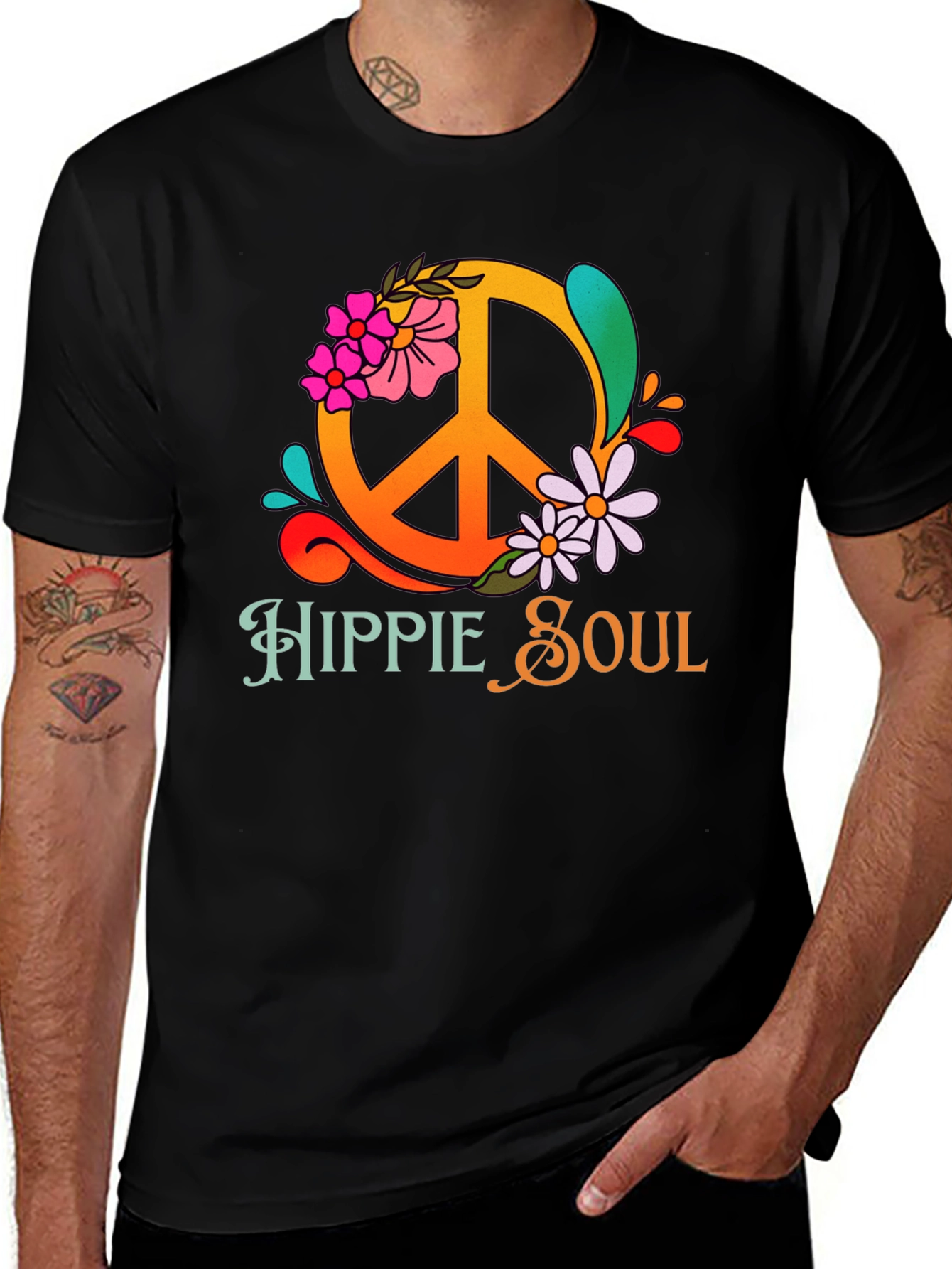 Hippie Soul Graphic Tee - Peace Sign Shirt