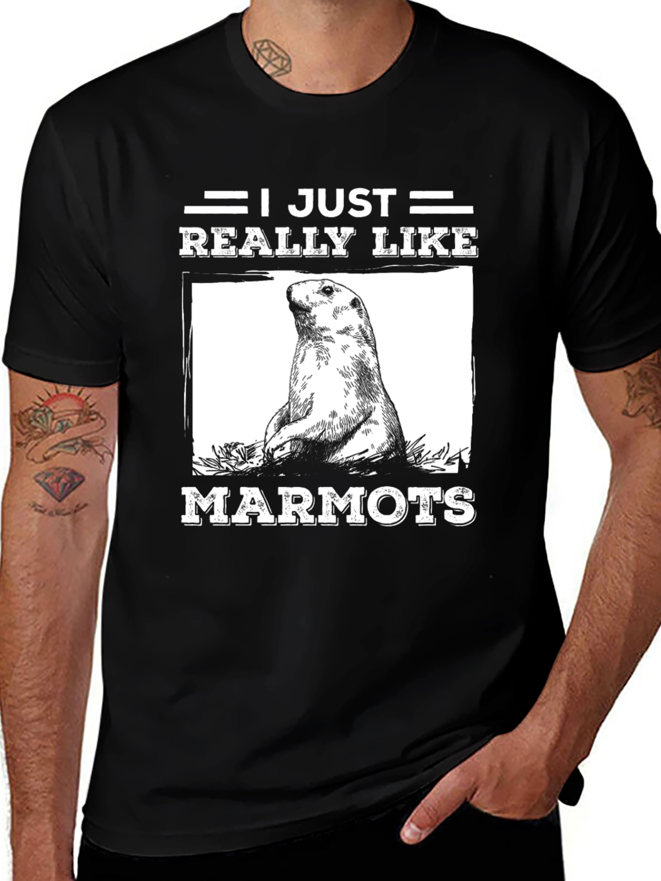 Variant 6 of I Just Really Like Marmots T-Shirt - Cute Animal Tee