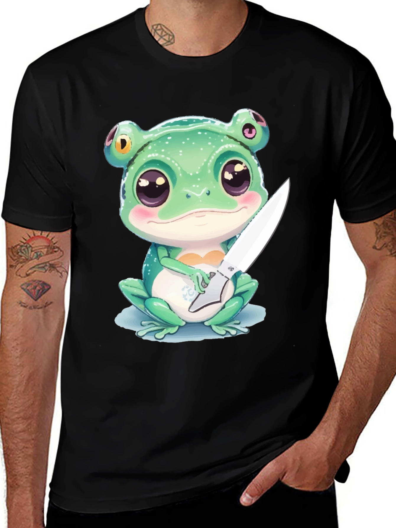 Variant 27 of Frog with Knife Graphic T-Shirt