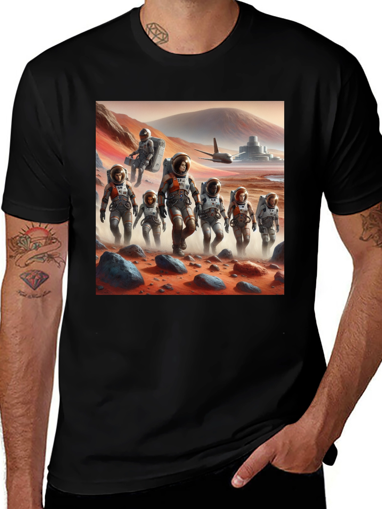 Variant 22 of Mars Explorers Black Graphic Tee