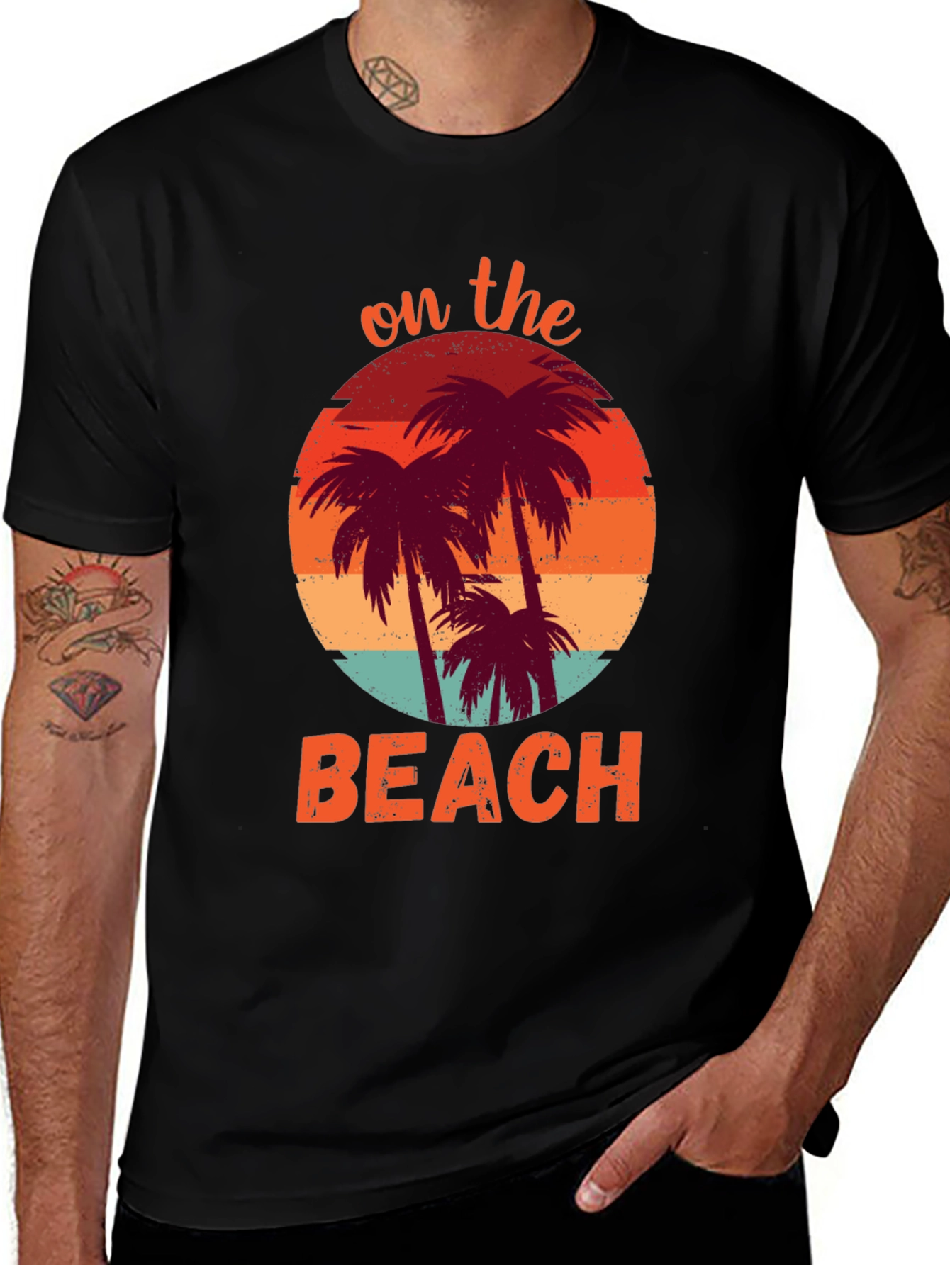 Variant 18 of On The Beach Palm Tree Graphic T-Shirt
