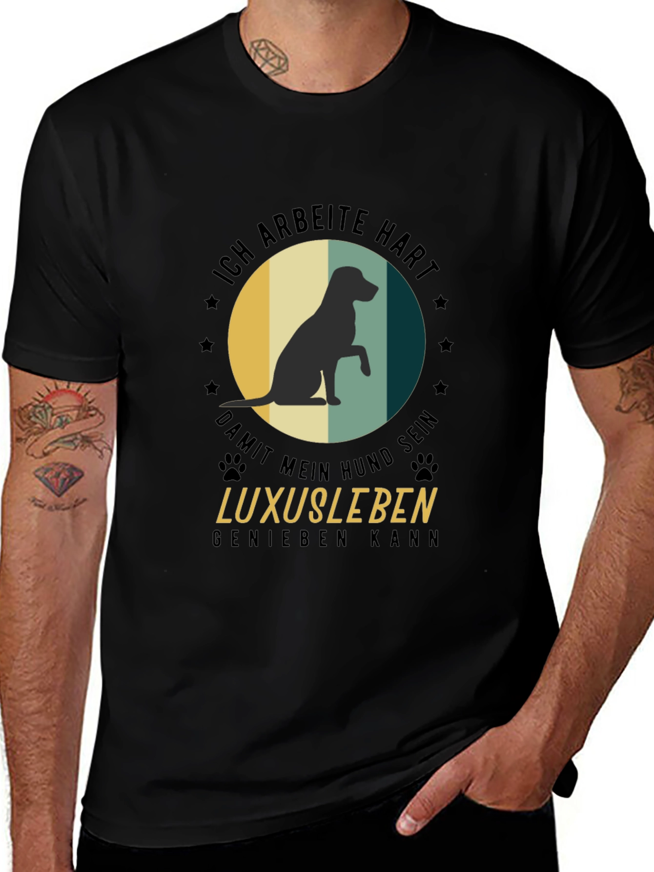 Variant 2 of Dog Lover T-Shirt - "Luxusleben" Design