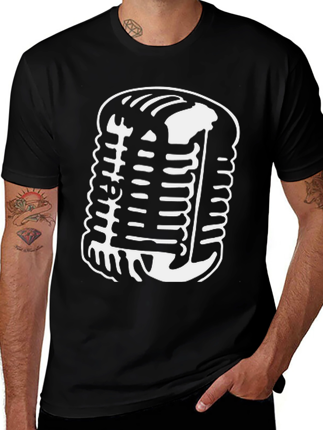 Variant 2 of Vintage Microphone Graphic T-Shirt - Retro Style