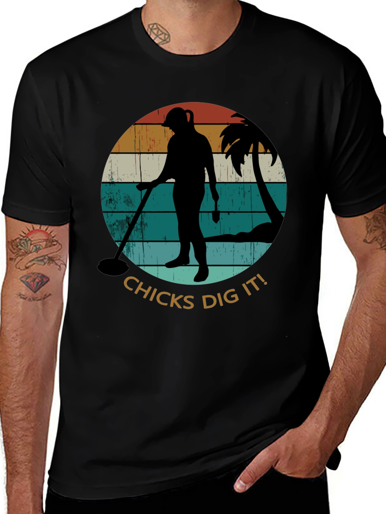 Variant 19 of Chicks Dig It Metal Detector T-Shirt