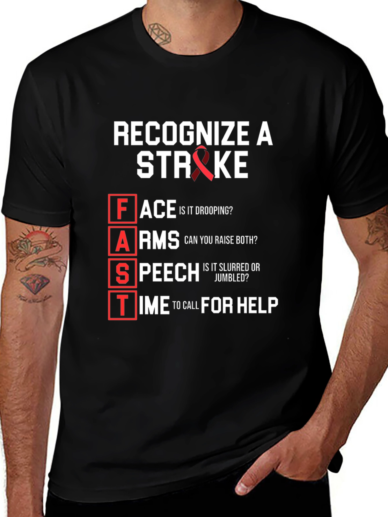 Stroke Awareness T-Shirt - FAST Acronym Design