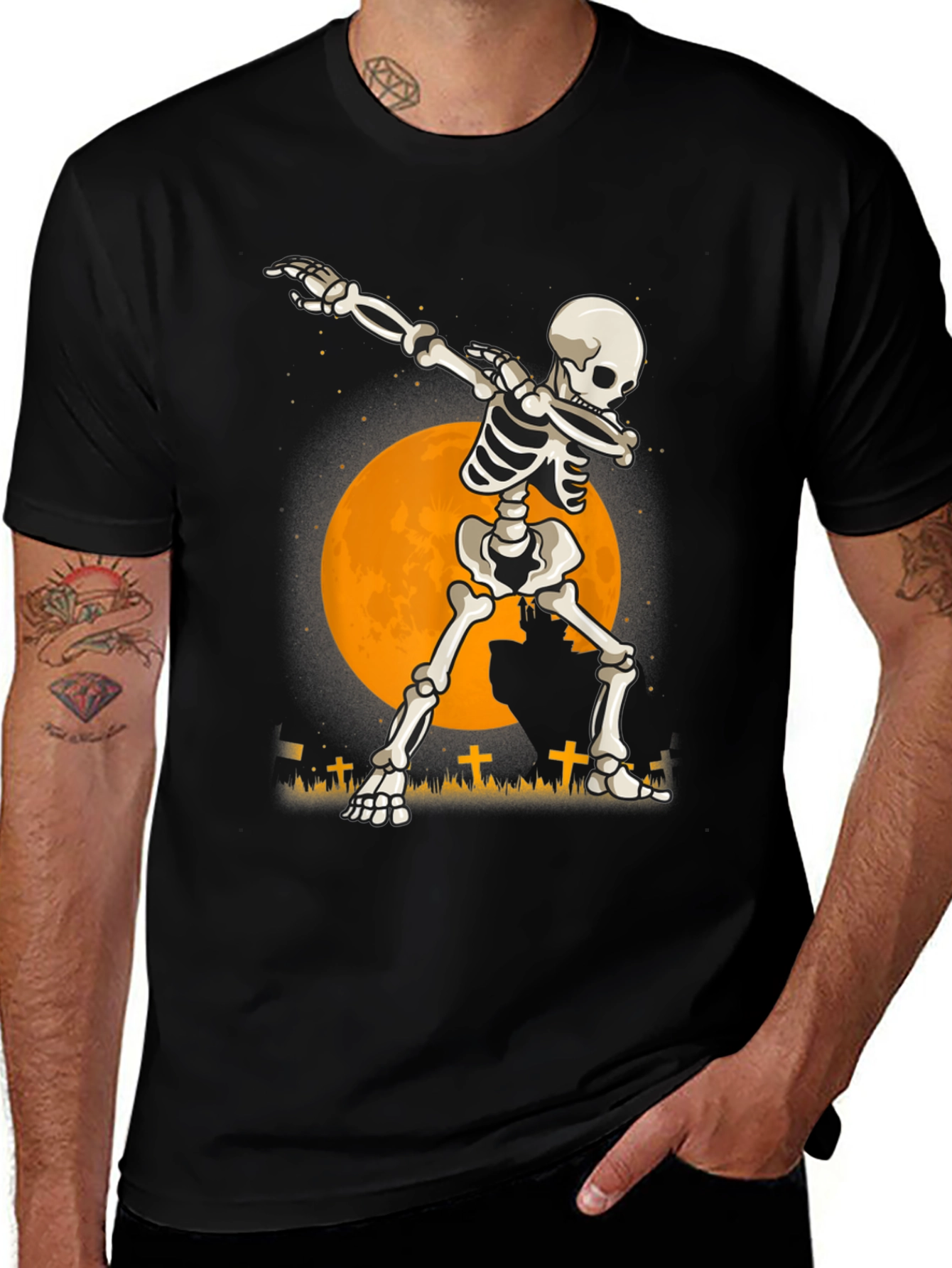 Variant 27 of Dabbing Skeleton Halloween T-Shirt