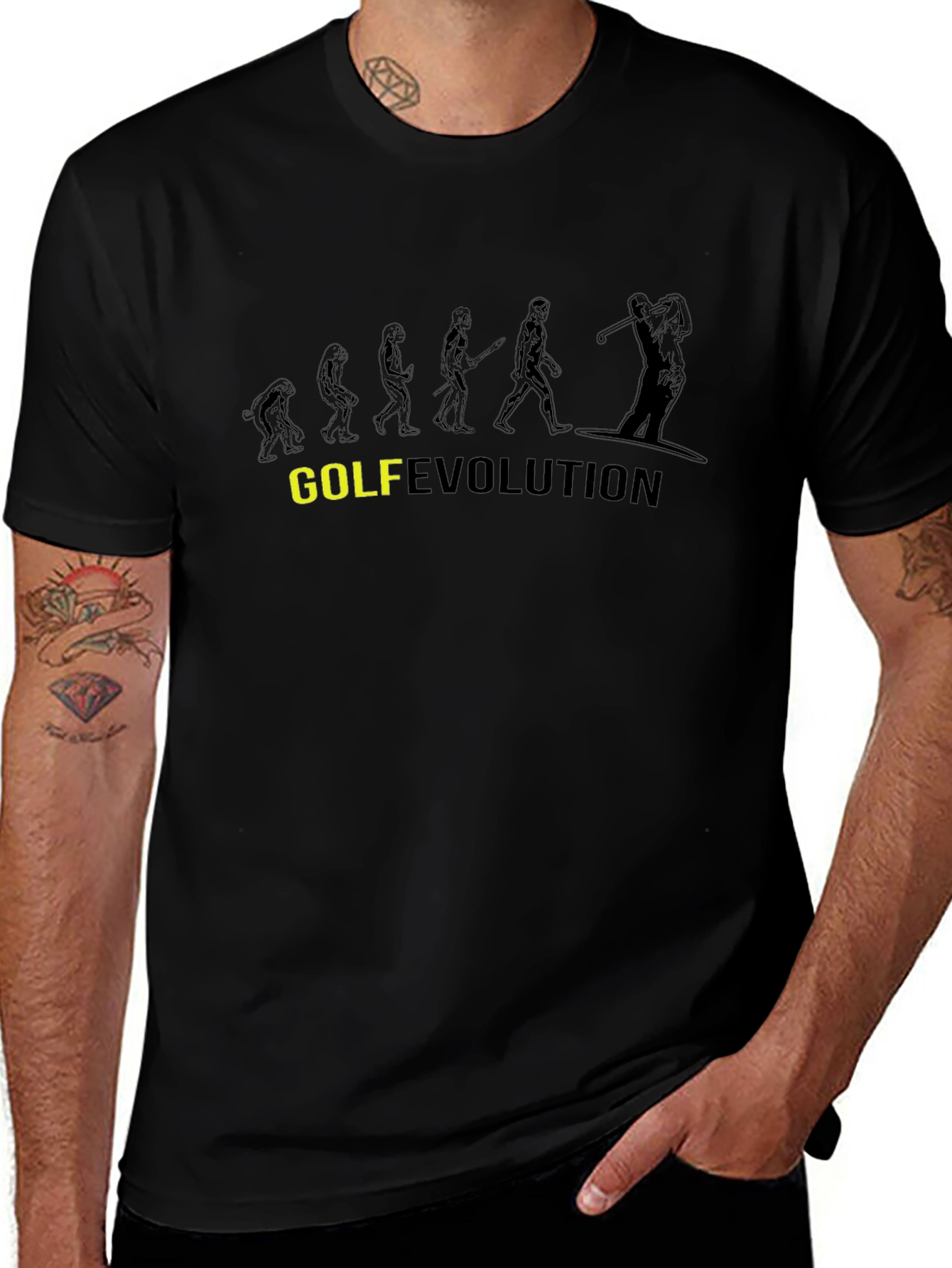 Variant 21 of Golf Evolution Black T-Shirt