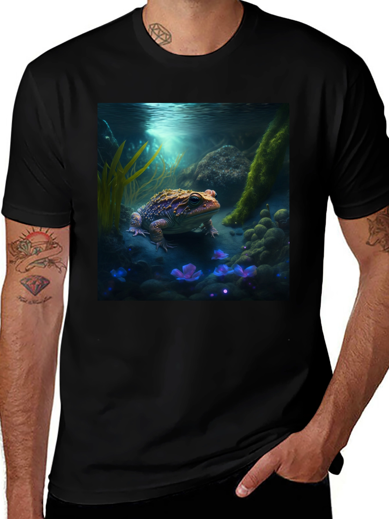 Underwater Frog Graphic Tee