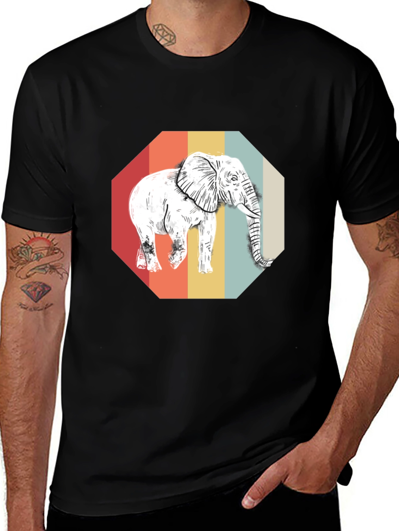 Variant 2 of Retro Elephant Graphic Tee - Vintage Style