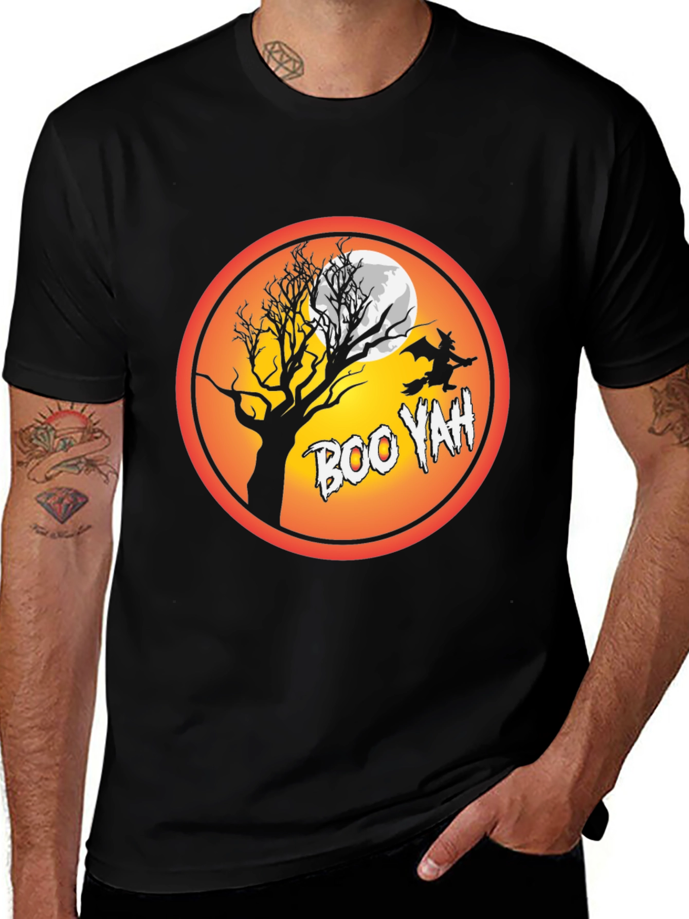 Variant 12 of Boo Yah Halloween T-Shirt - Spooky Witch Design