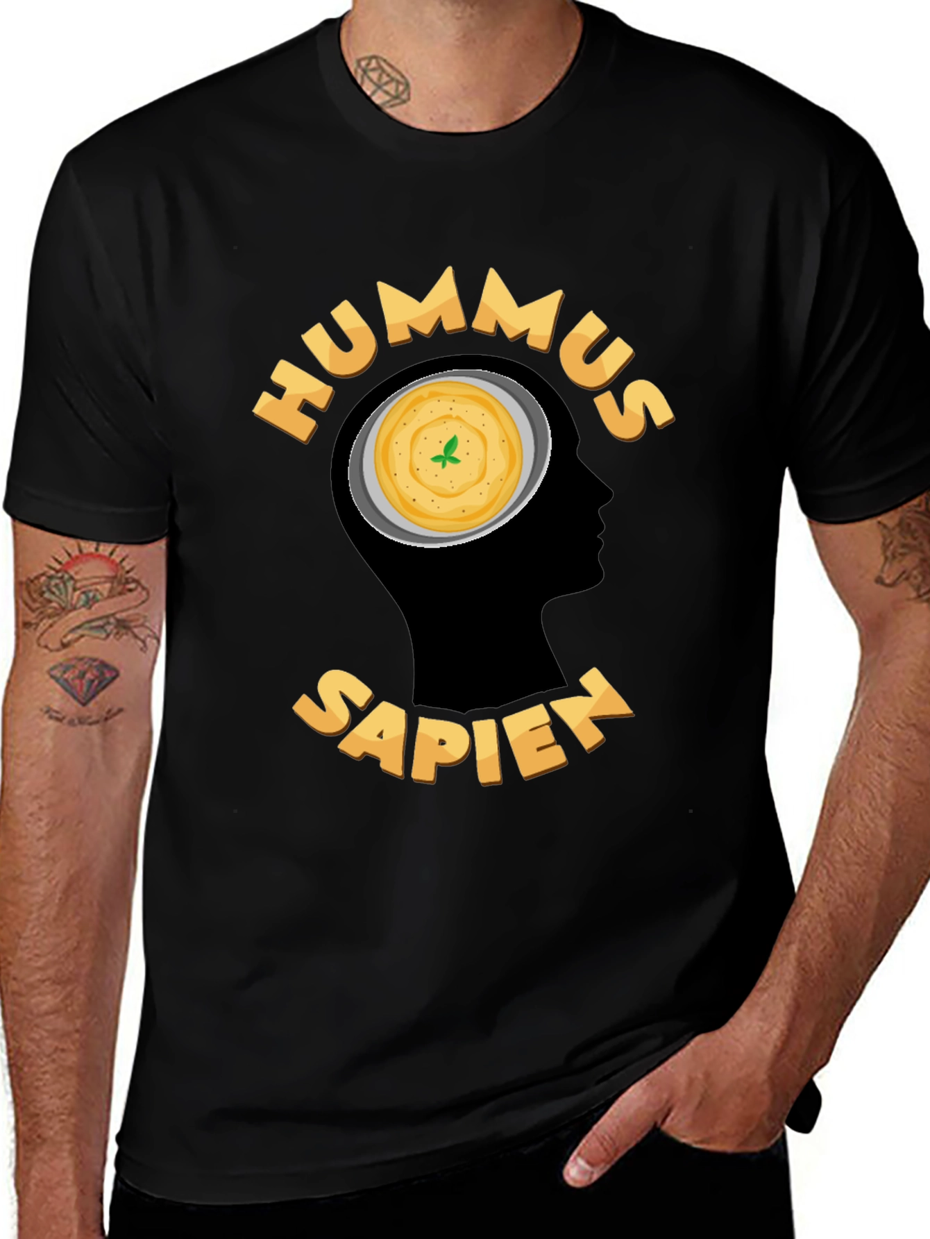 Variant 13 of Hummus Sapien Graphic T-Shirt - Foodie Humor Tee