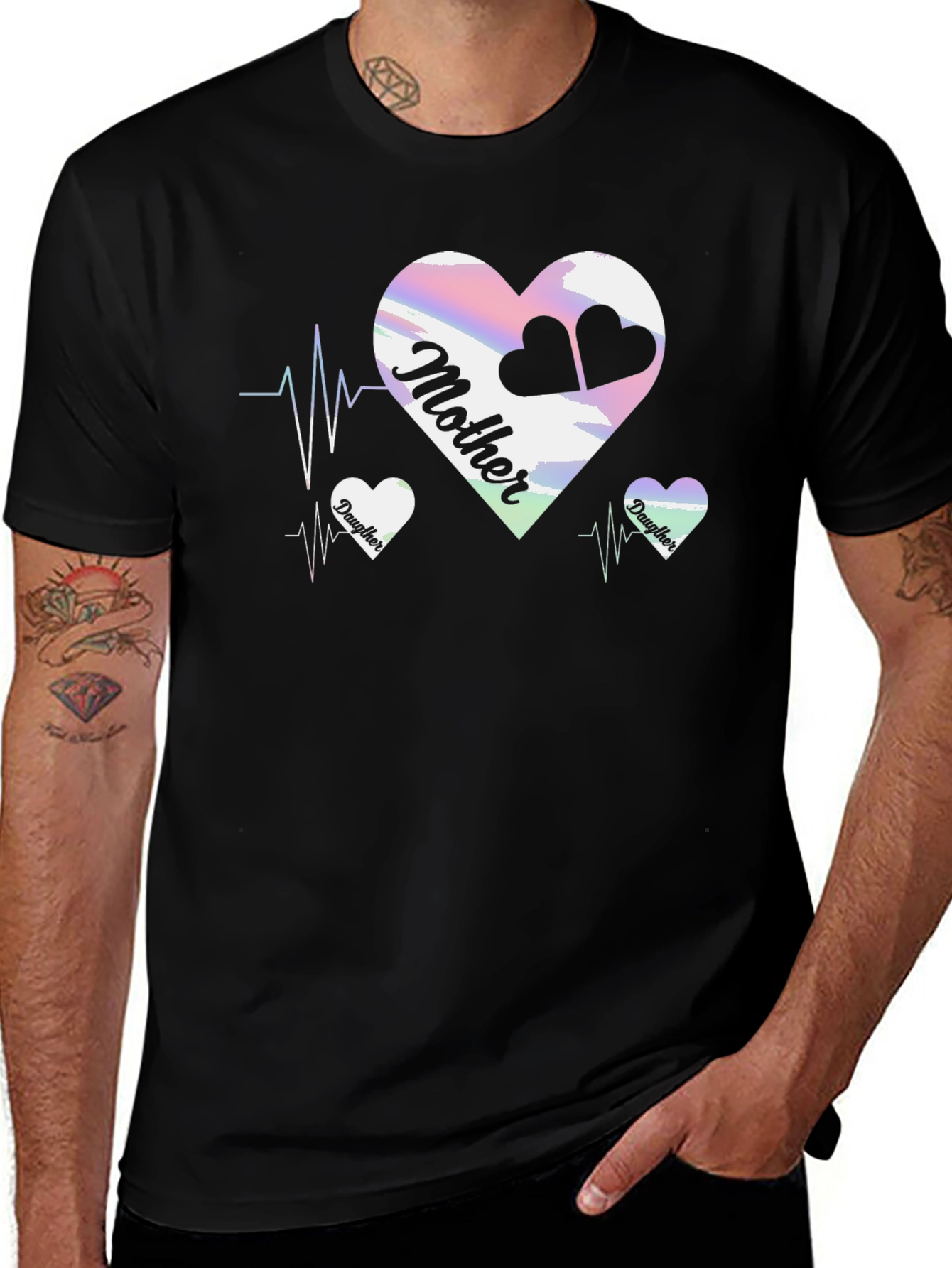 Variant 28 of Mother & Daughter Matching Heartbeat T-Shirt