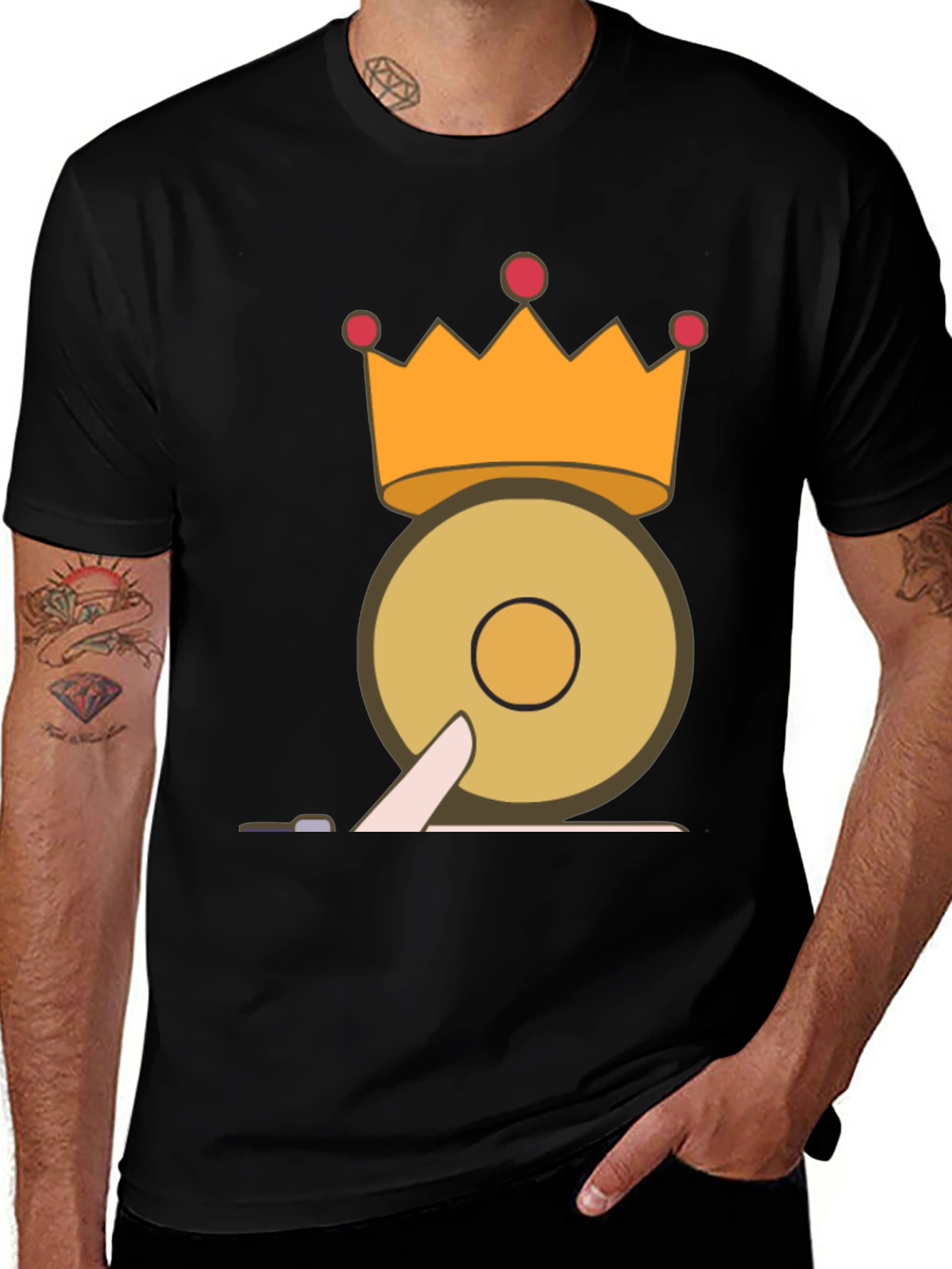Variant 21 of King Donut Cartoon T-Shirt - Fun Design