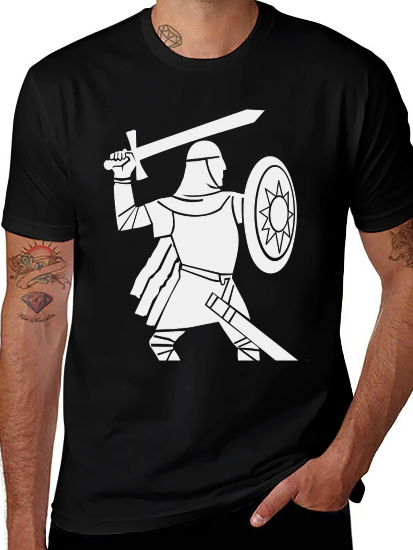 Variant 30 of Warrior Graphic T-Shirt - Black