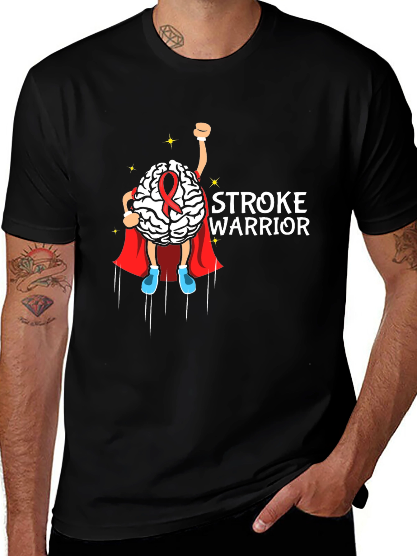 Stroke Warrior Brain Superhero T-Shirt 