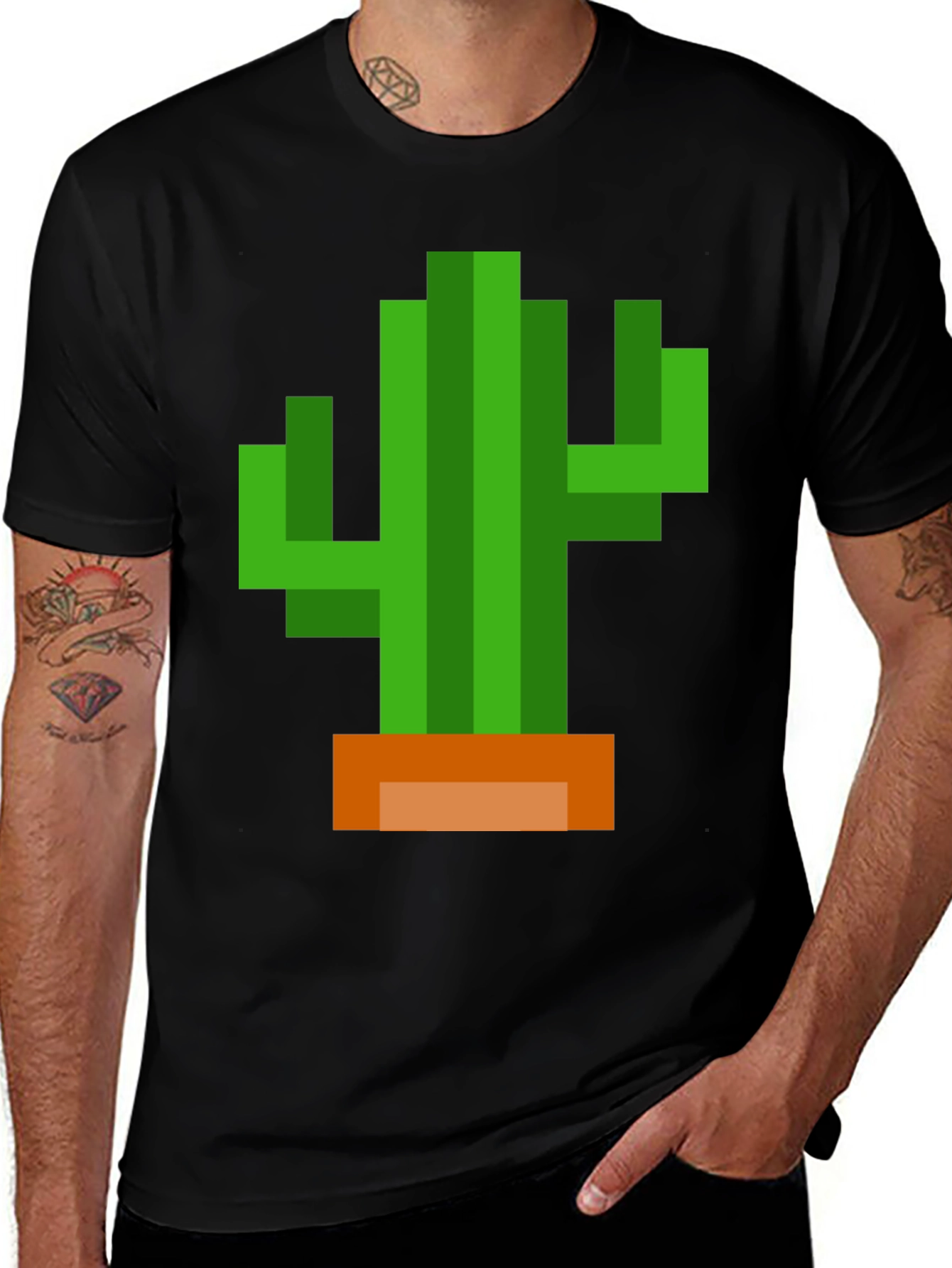 Variant 20 of Pixel Cactus T-Shirt - Retro Gaming Style