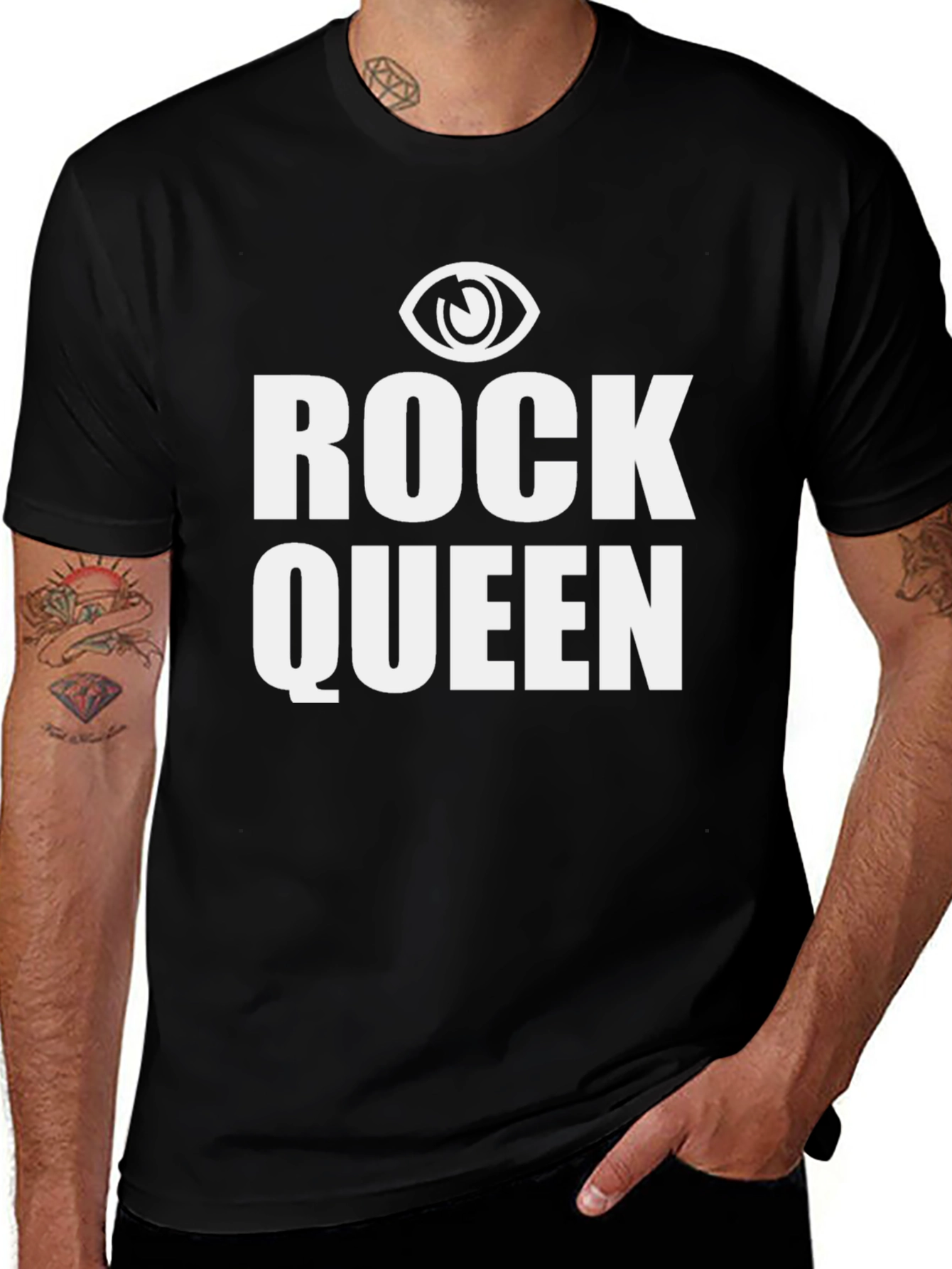Variant 5 of Rock Queen Graphic Tee - Black Cotton Blend