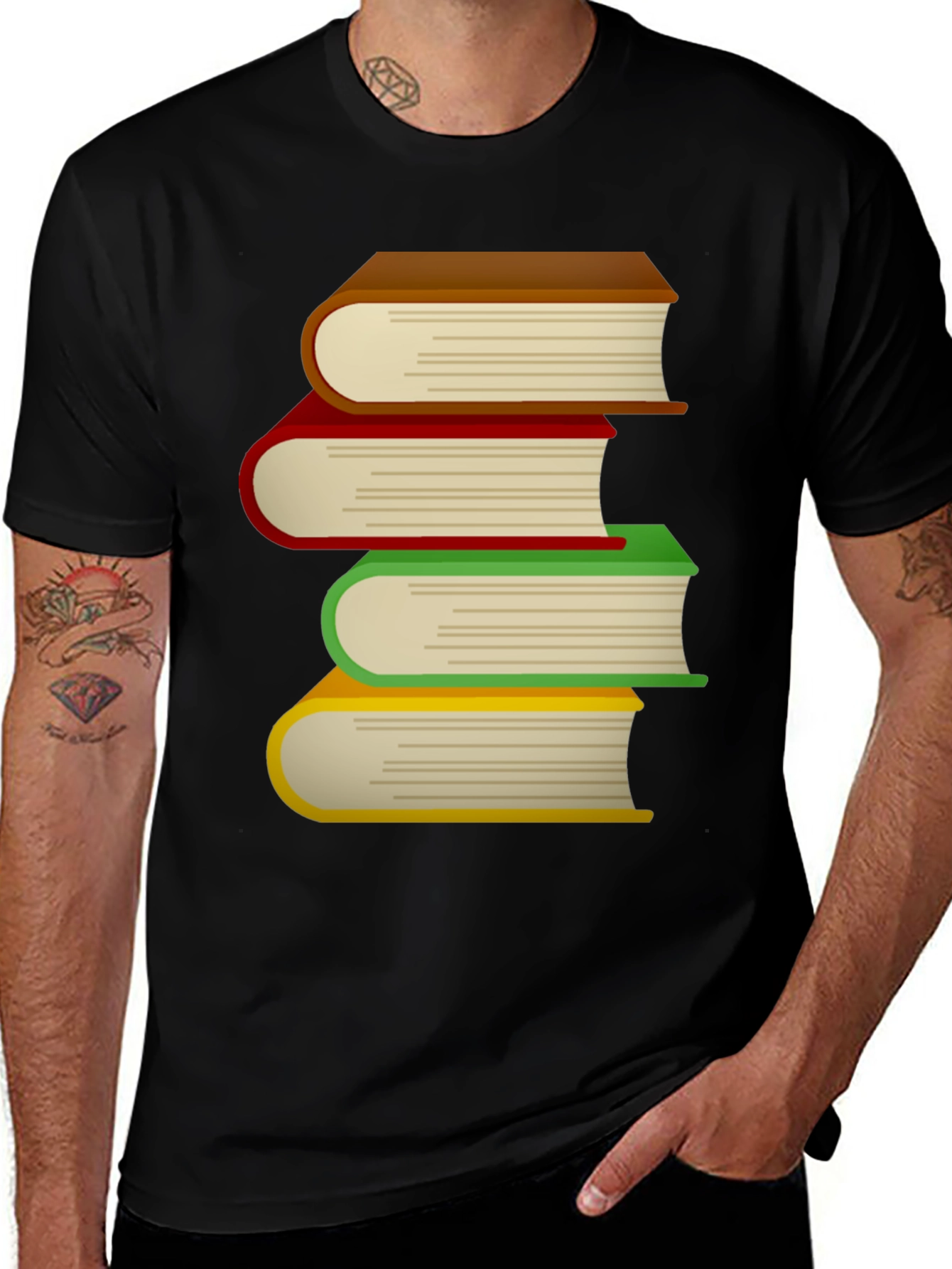 Stacked Books Graphic Tee