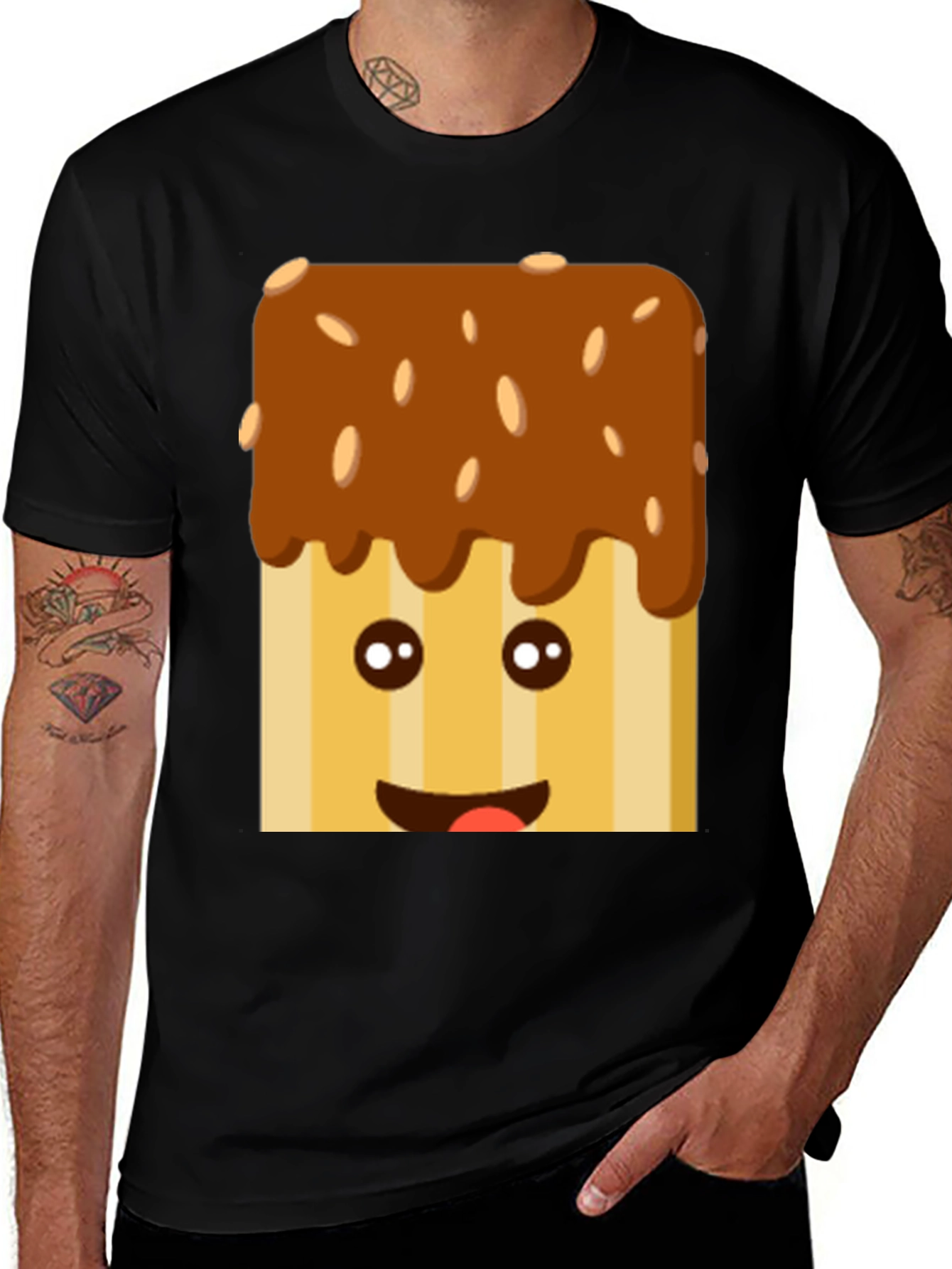 Variant 20 of Fun Cartoon Food Graphic T-Shirt