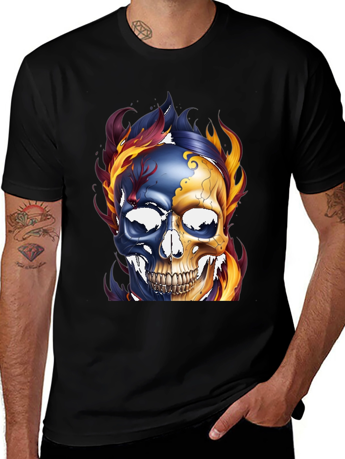 Variant 14 of Flaming Skull Graphic T-Shirt