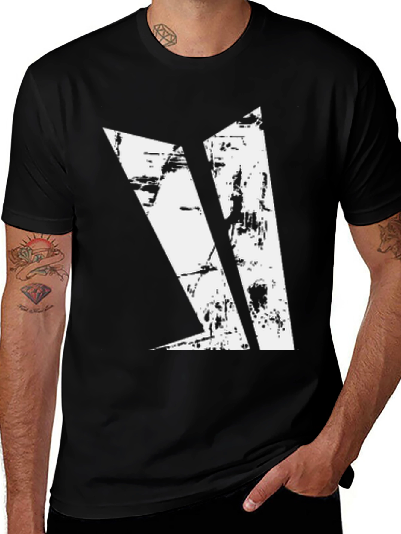 Abstract Graphic Print Black T-Shirt