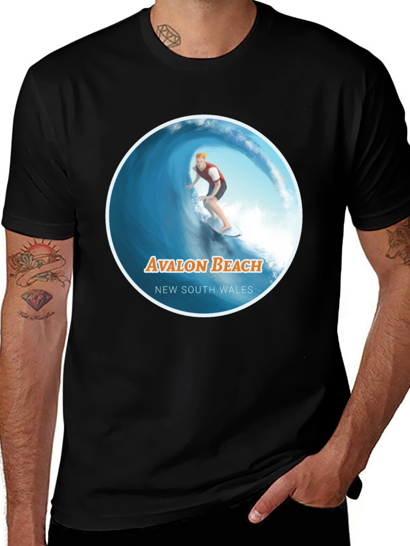 Avalon Beach Surfer Tee
