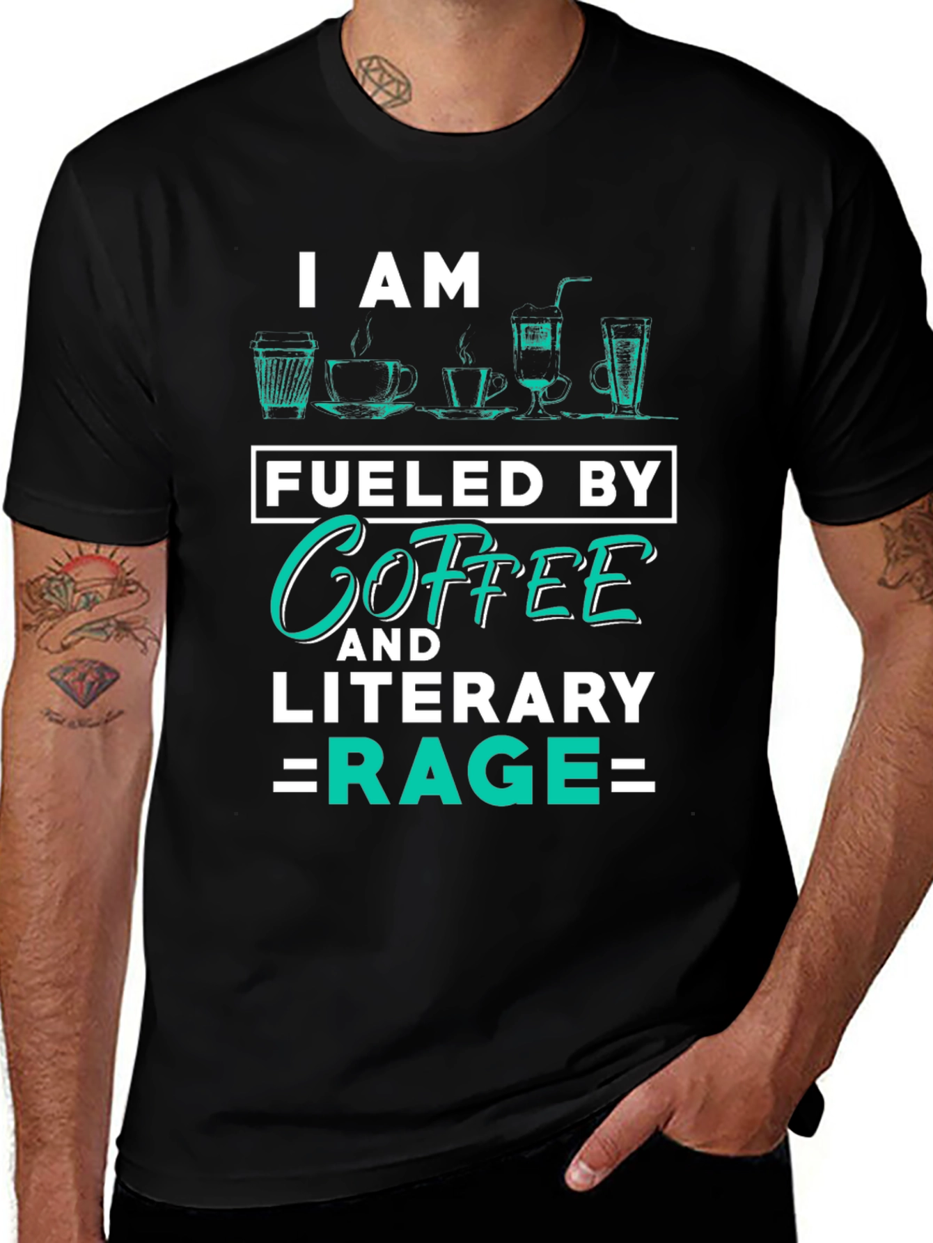 Variant 15 of Coffee and Literary Rage T-Shirt