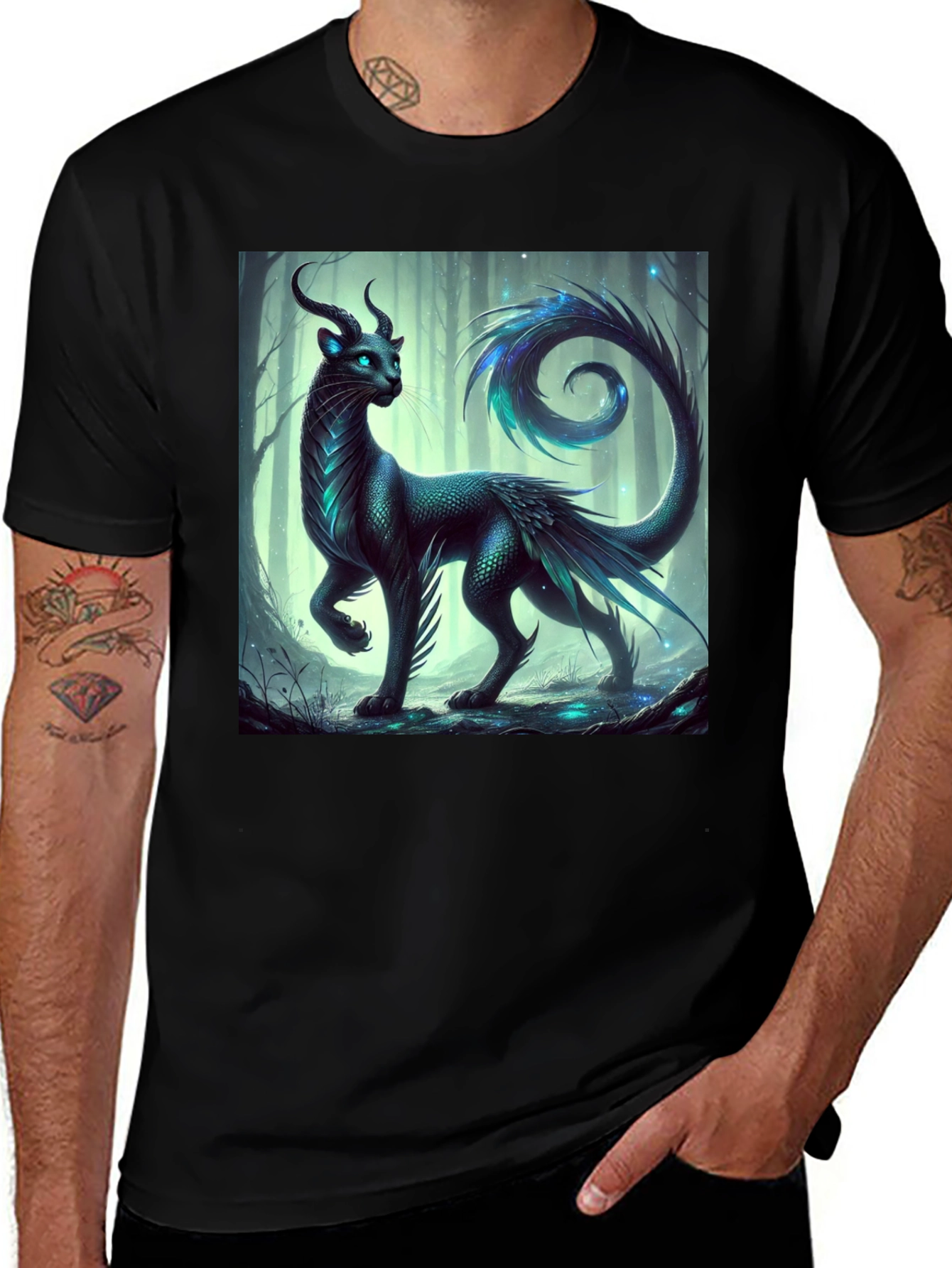 Variant 27 of Fantasy Creature Graphic Tee - Black