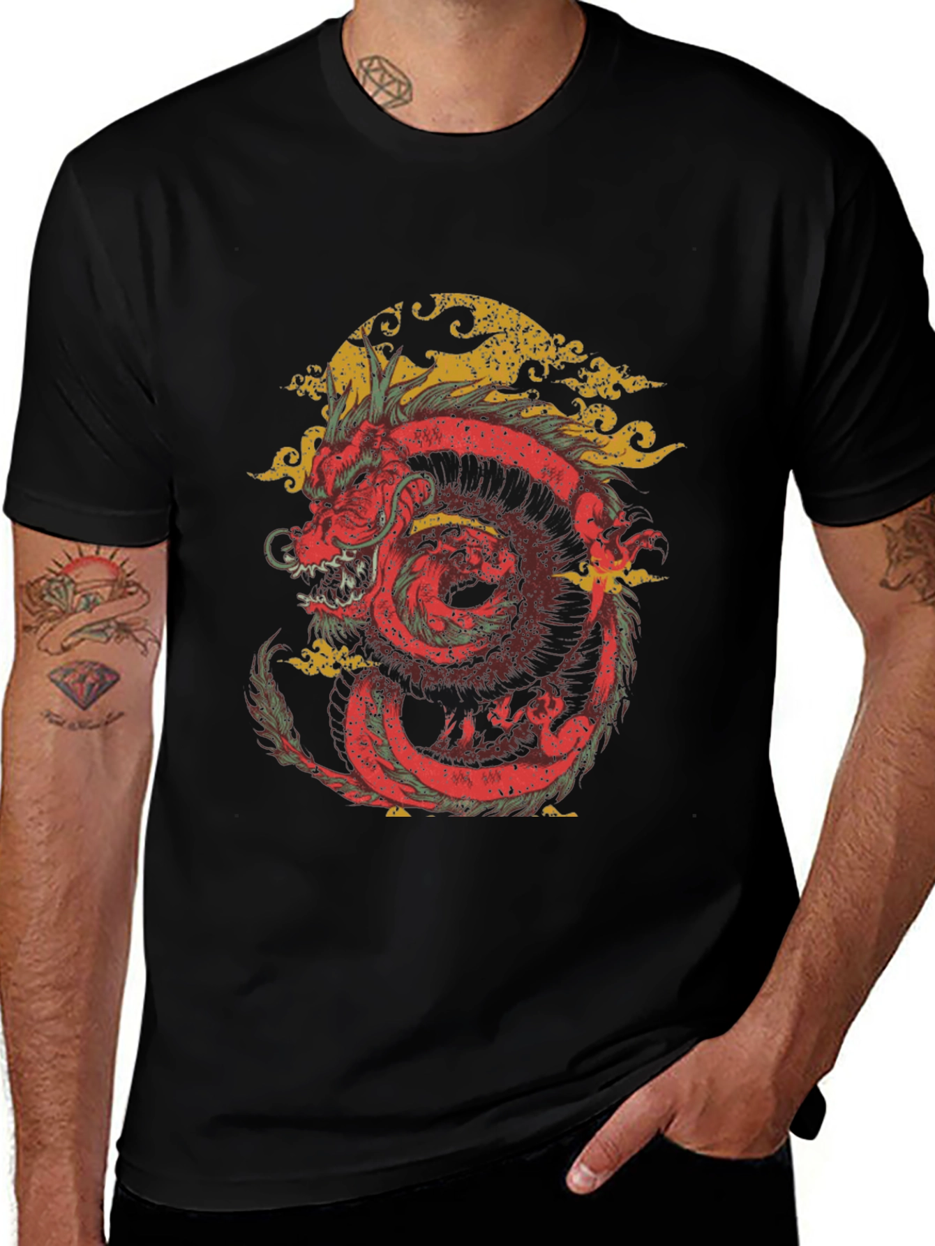 Variant 6 of Dragon Graphic Tee - Black