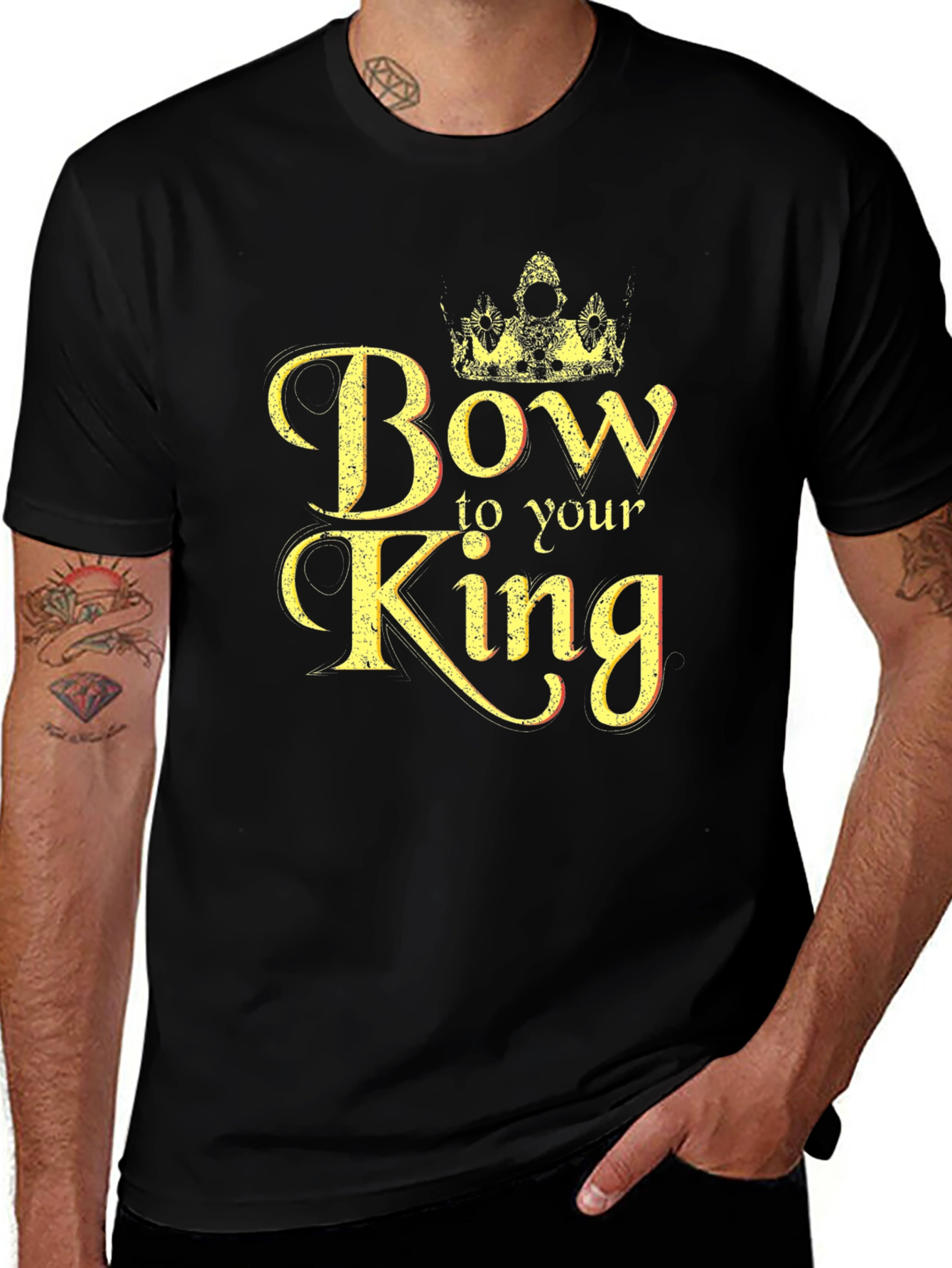 Variant 19 of Bow to Your King Graphic Tee - Black Cotton
