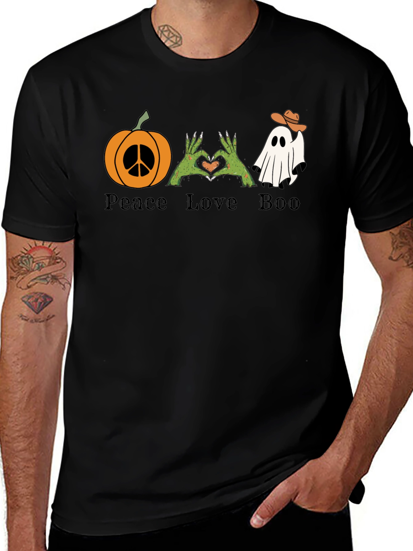Peace Love Boo Halloween T-Shirt