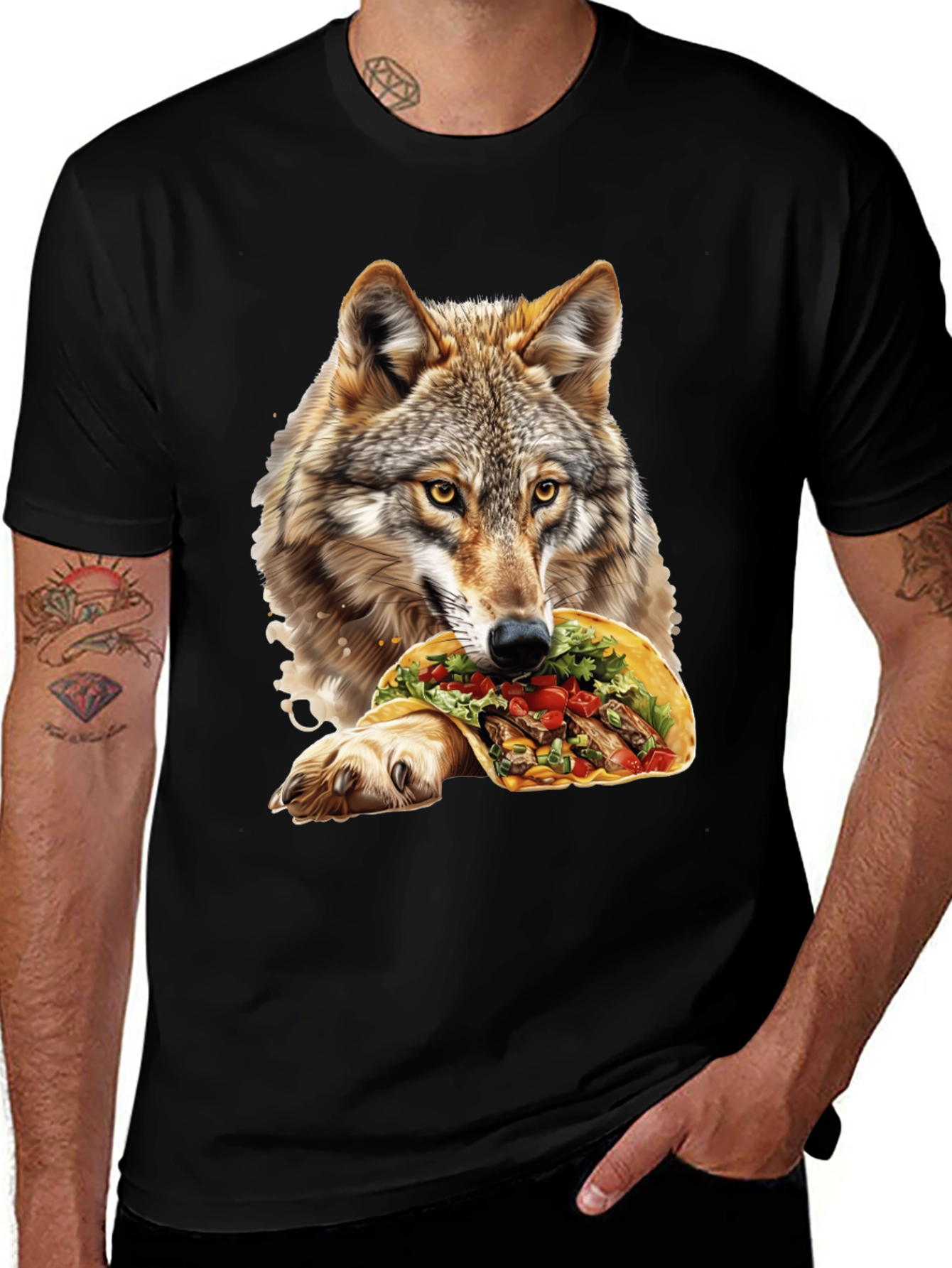 Variant 30 of Wolf Eating Taco Graphic T-Shirt
