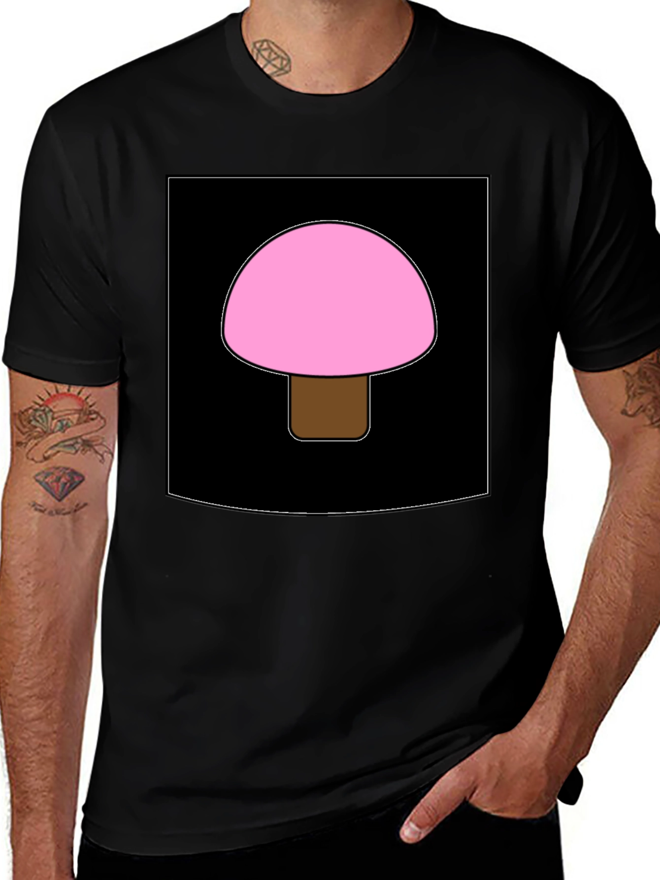 Variant 25 of Pink Mushroom Graphic Tee - Unique Design