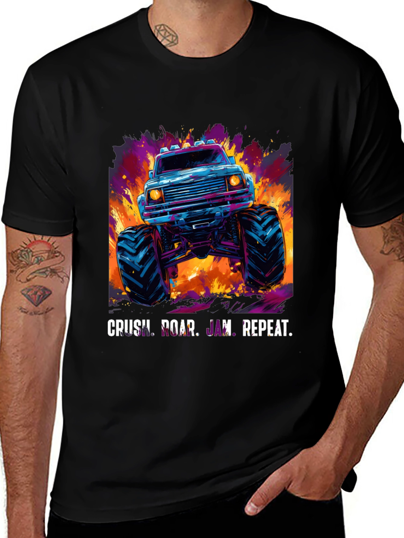 Variant 25 of Monster Truck Graphic Tee - Crush, Roar, Jam, Repeat!