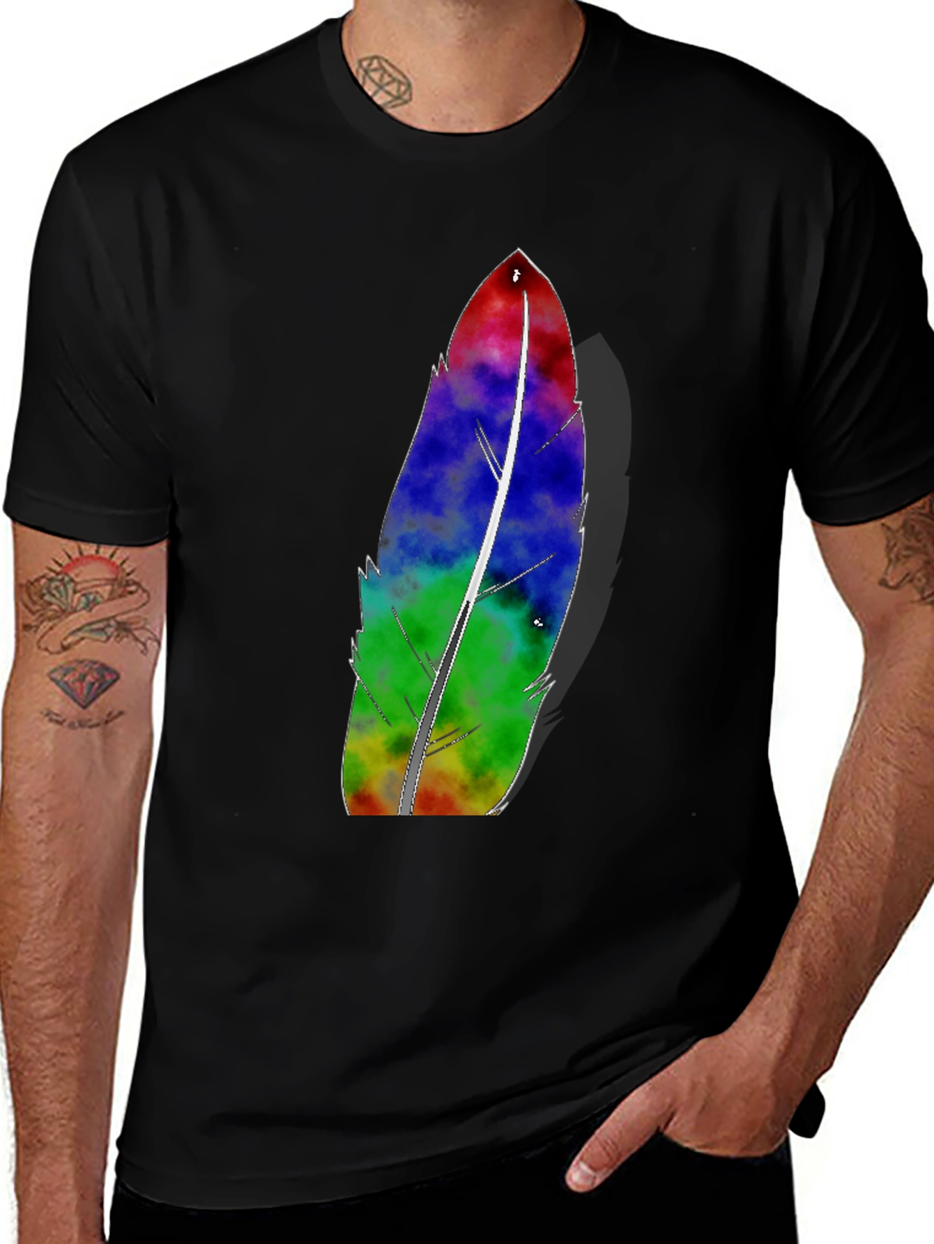 Variant 19 of Rainbow Feather Graphic T-Shirt