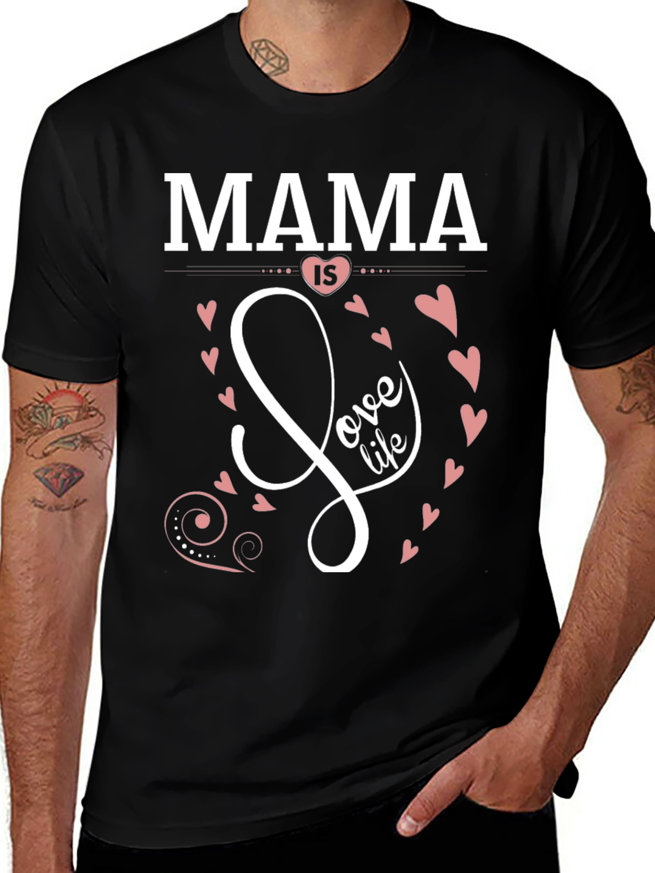 Mama is Love Life Black Graphic T-Shirt