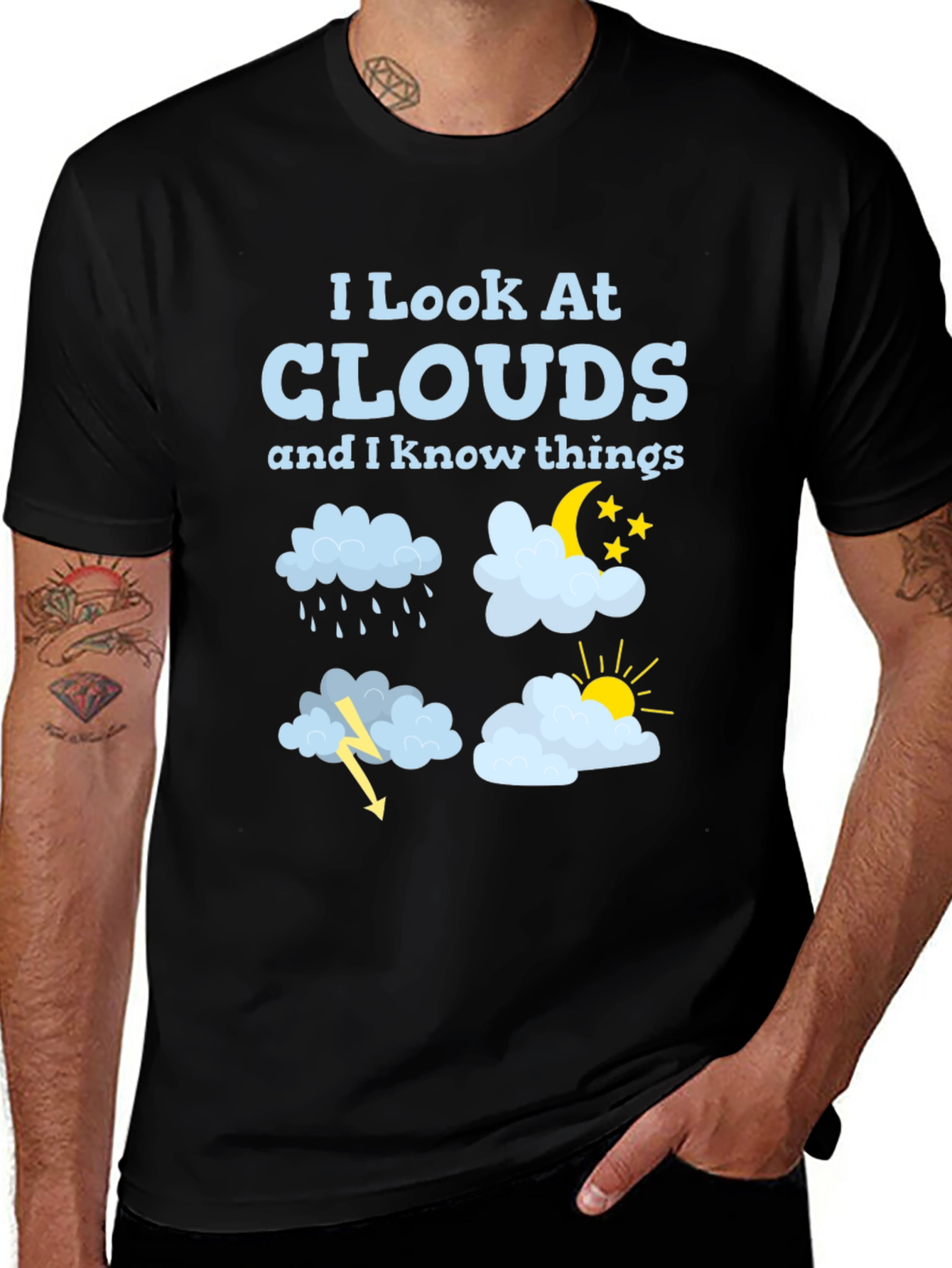 Variant 28 of I Look At Clouds T-Shirt Funny Weather Tee