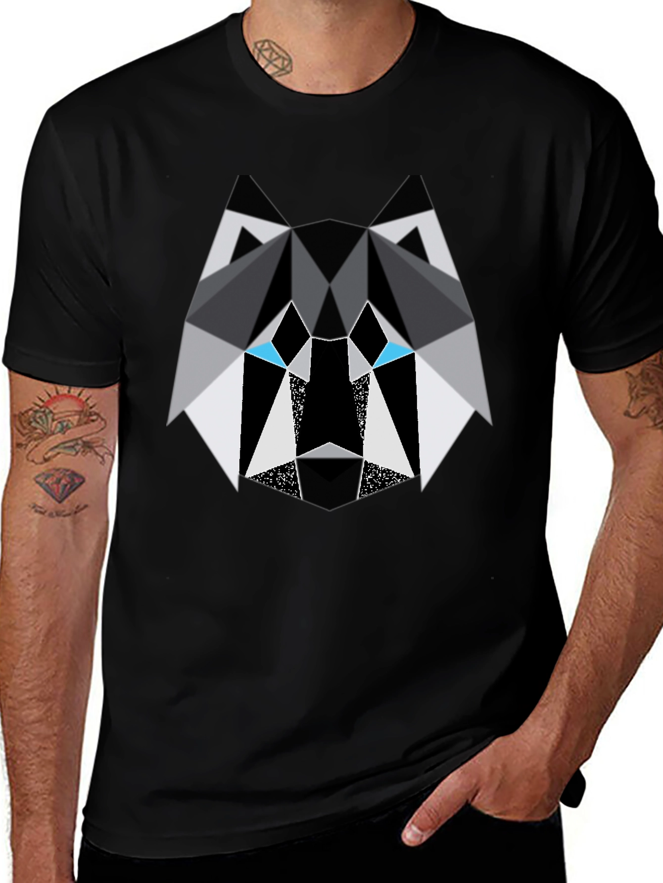 Variant 20 of Geometric Wolf Graphic Tee - Modern Style