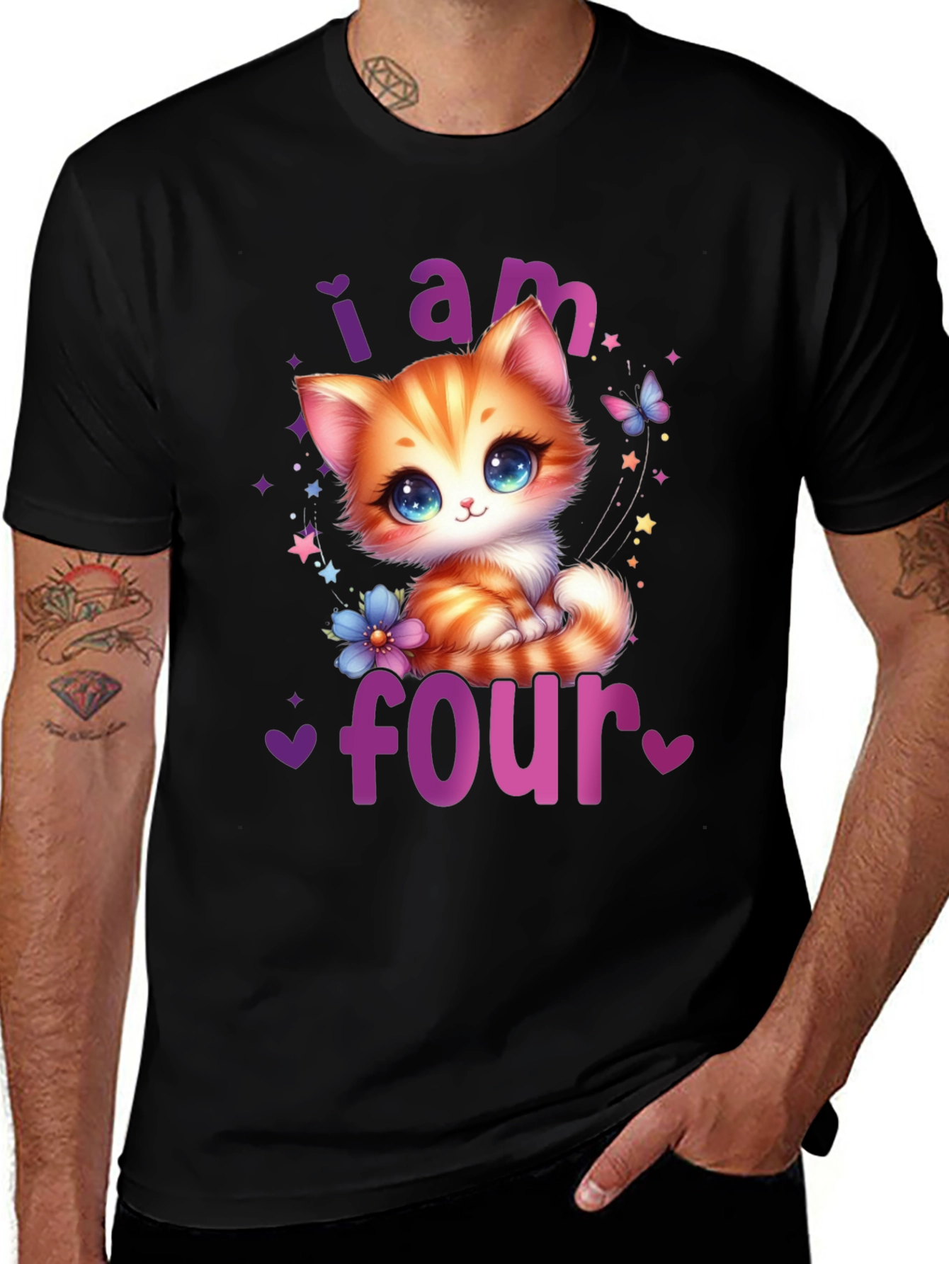 Variant 12 of Cute Kitten 4th Birthday T-Shirt