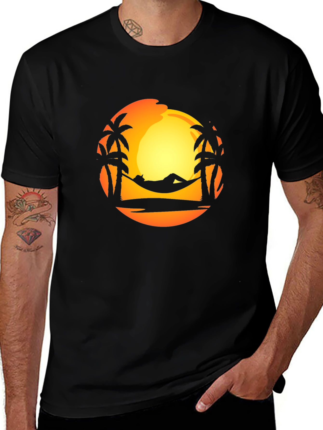 Variant 30 of Sunset Palm Tree Hammock Graphic T-Shirt