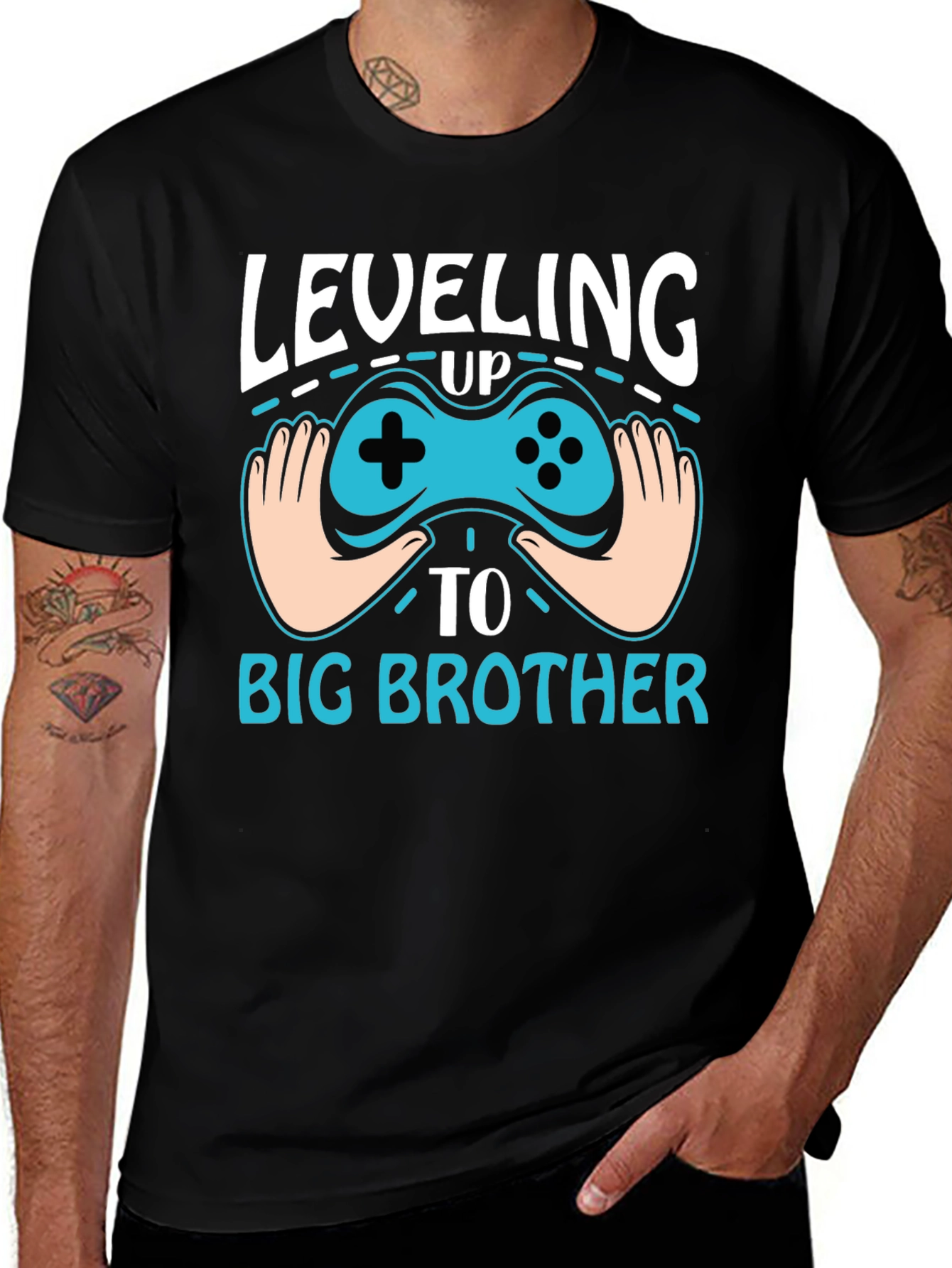 Variant 14 of Leveling Up to Big Brother T-Shirt Gamer