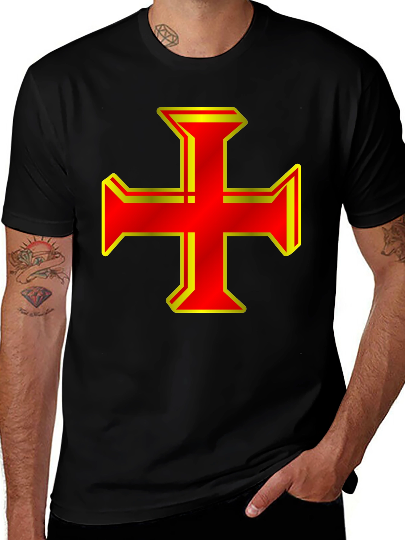 Variant 5 of Cross Graphic Black T-Shirt